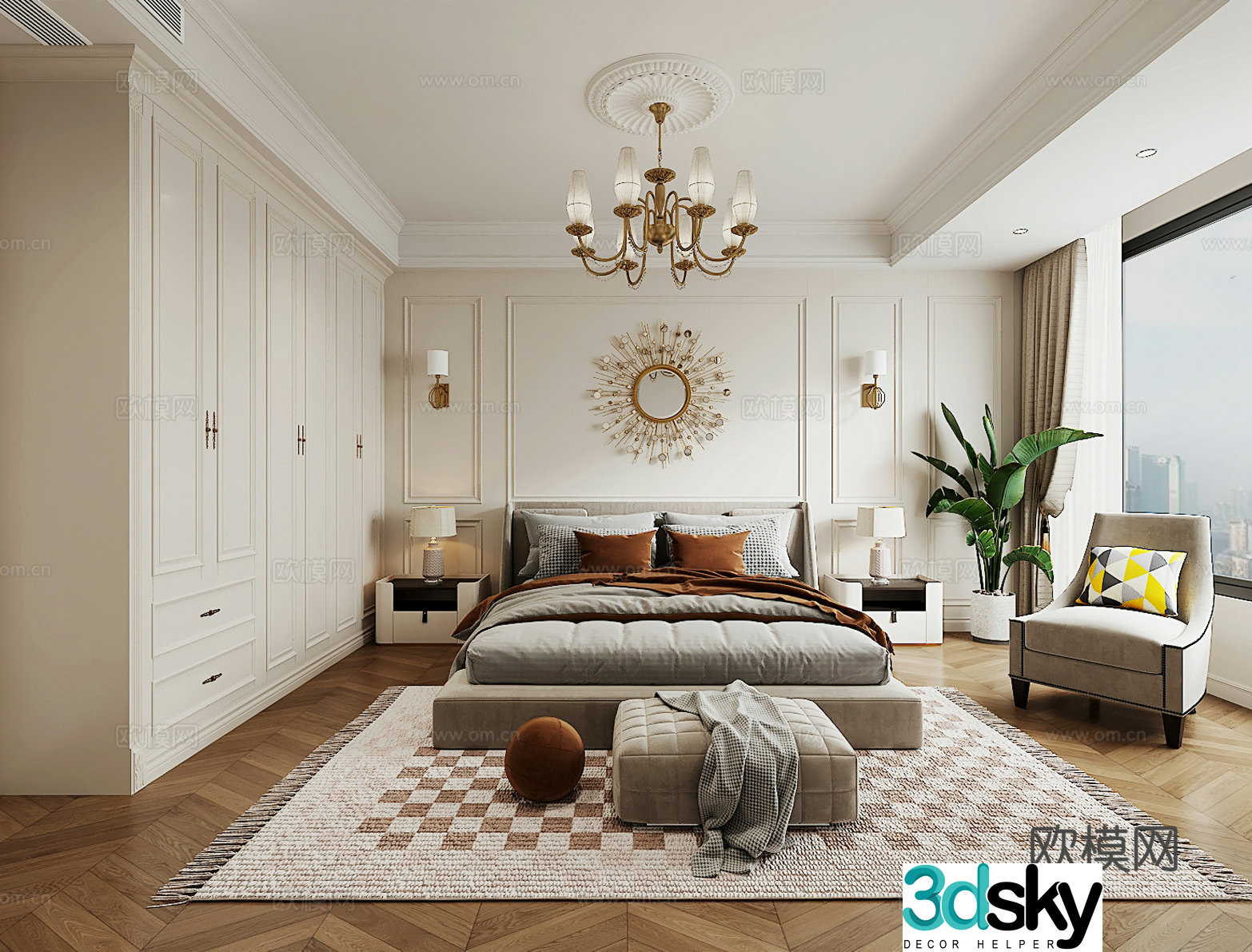 French bedroom 3d model