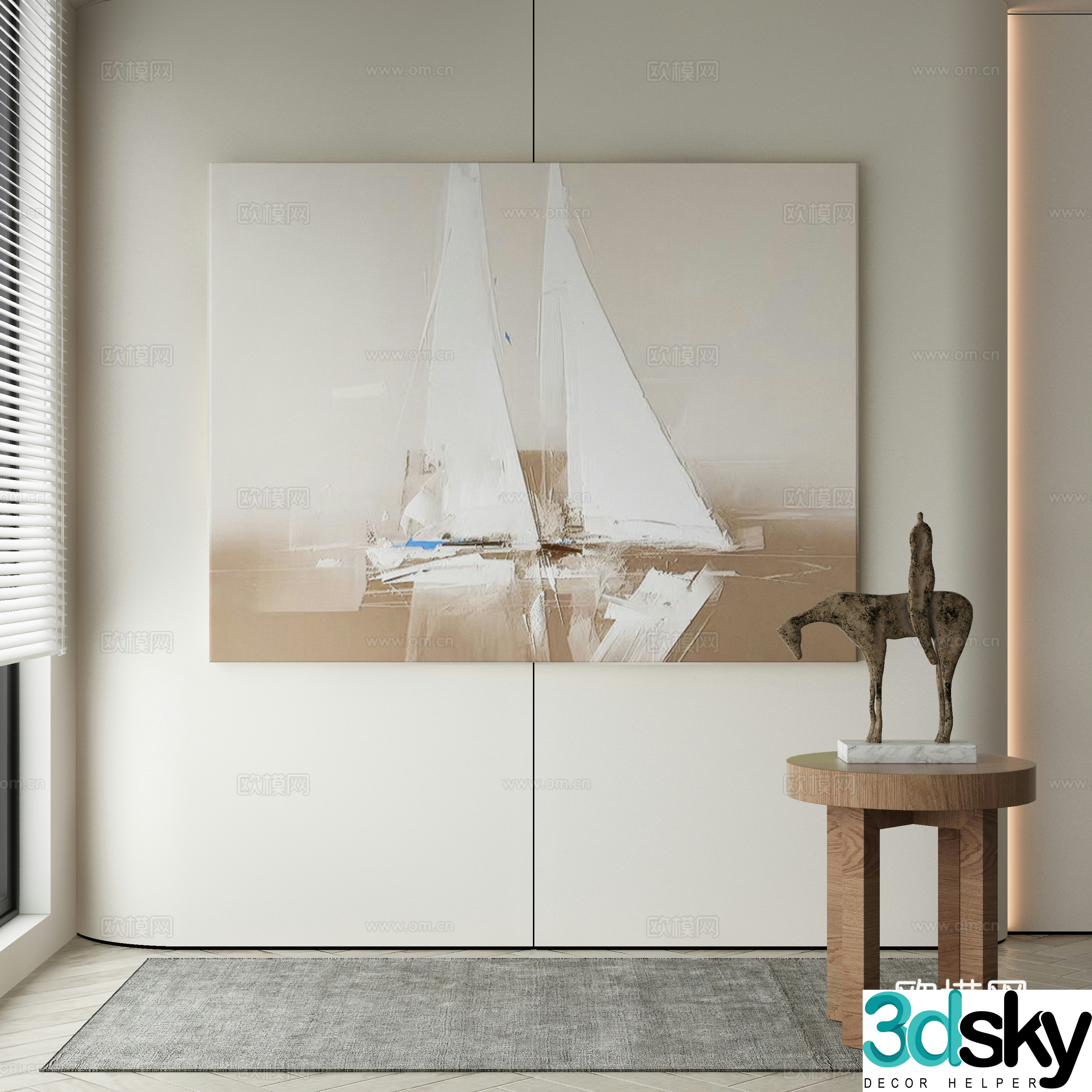 Wasabi hanging painting oil painting 3d model