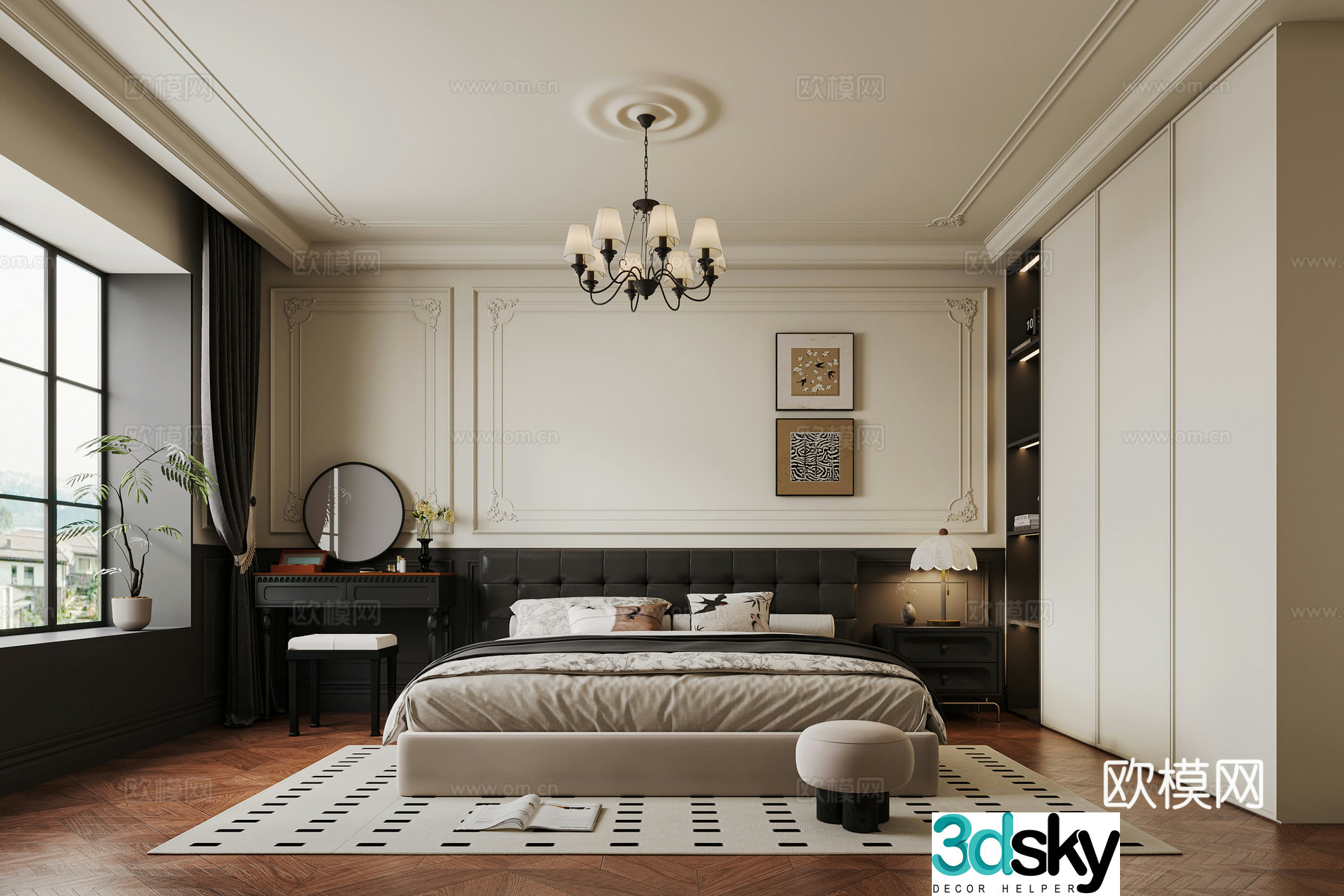French medieval bedroom 3d model
