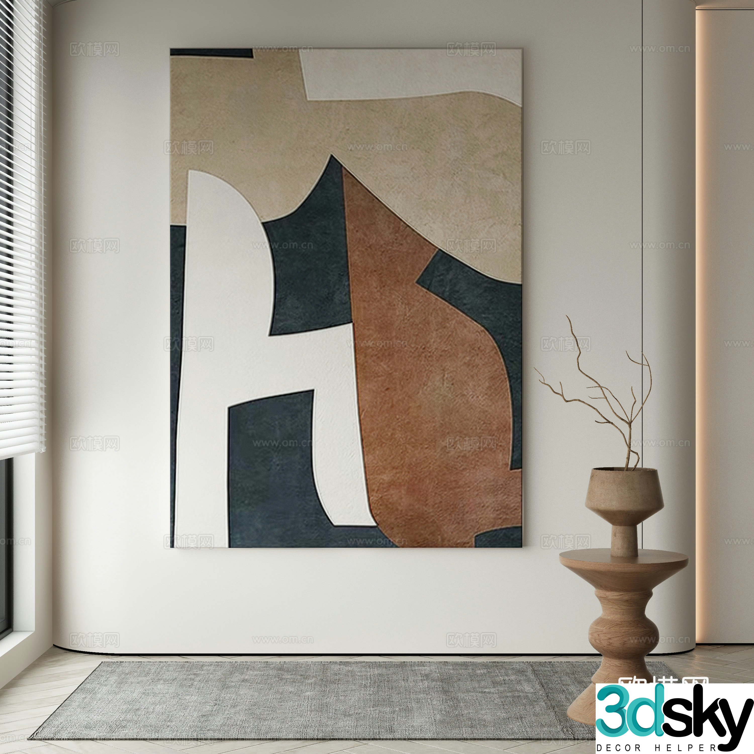 Wasabi hanging painting oil painting 3d model
