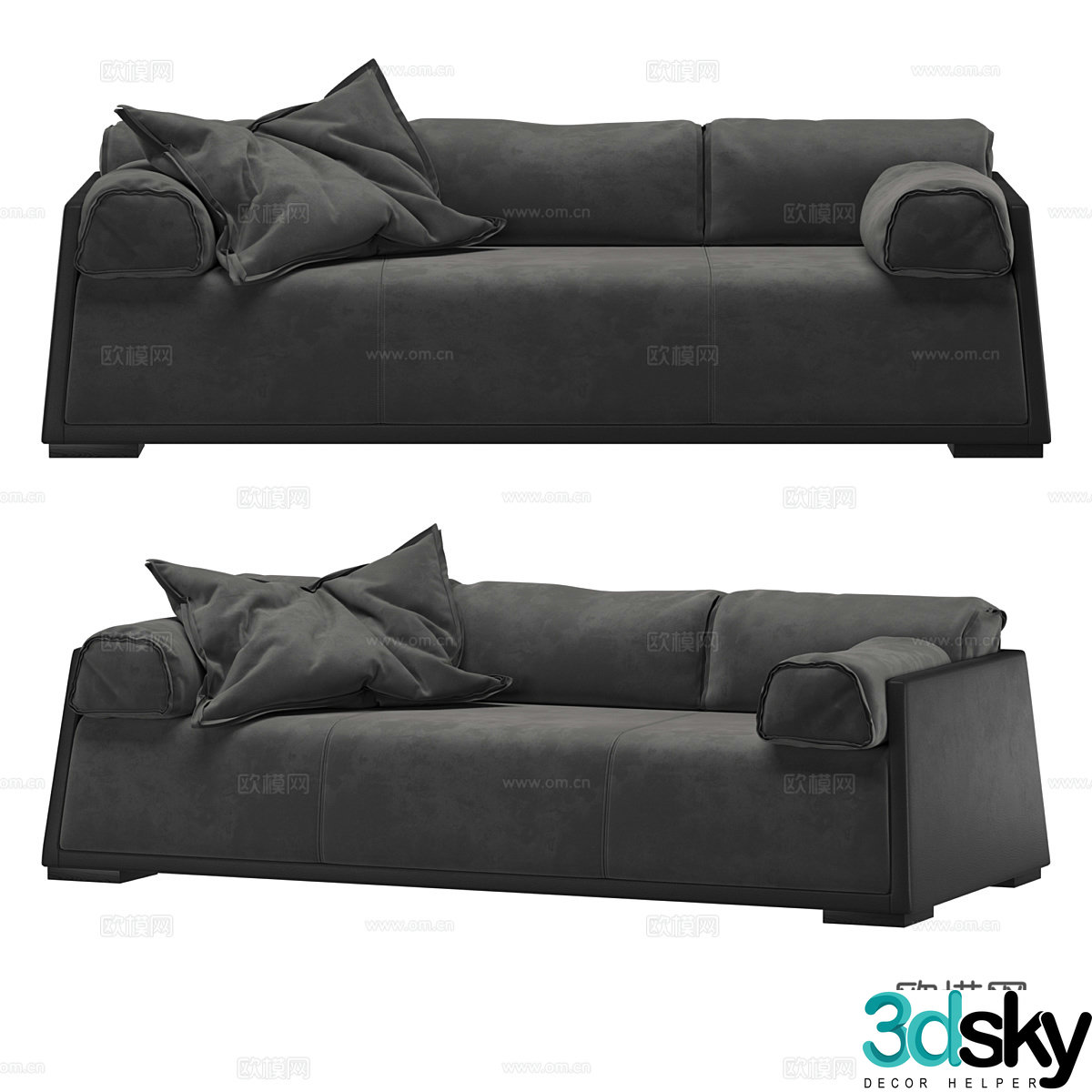 Modern simple double sofa Double sofa Simple sofa Living room sofa 3D model