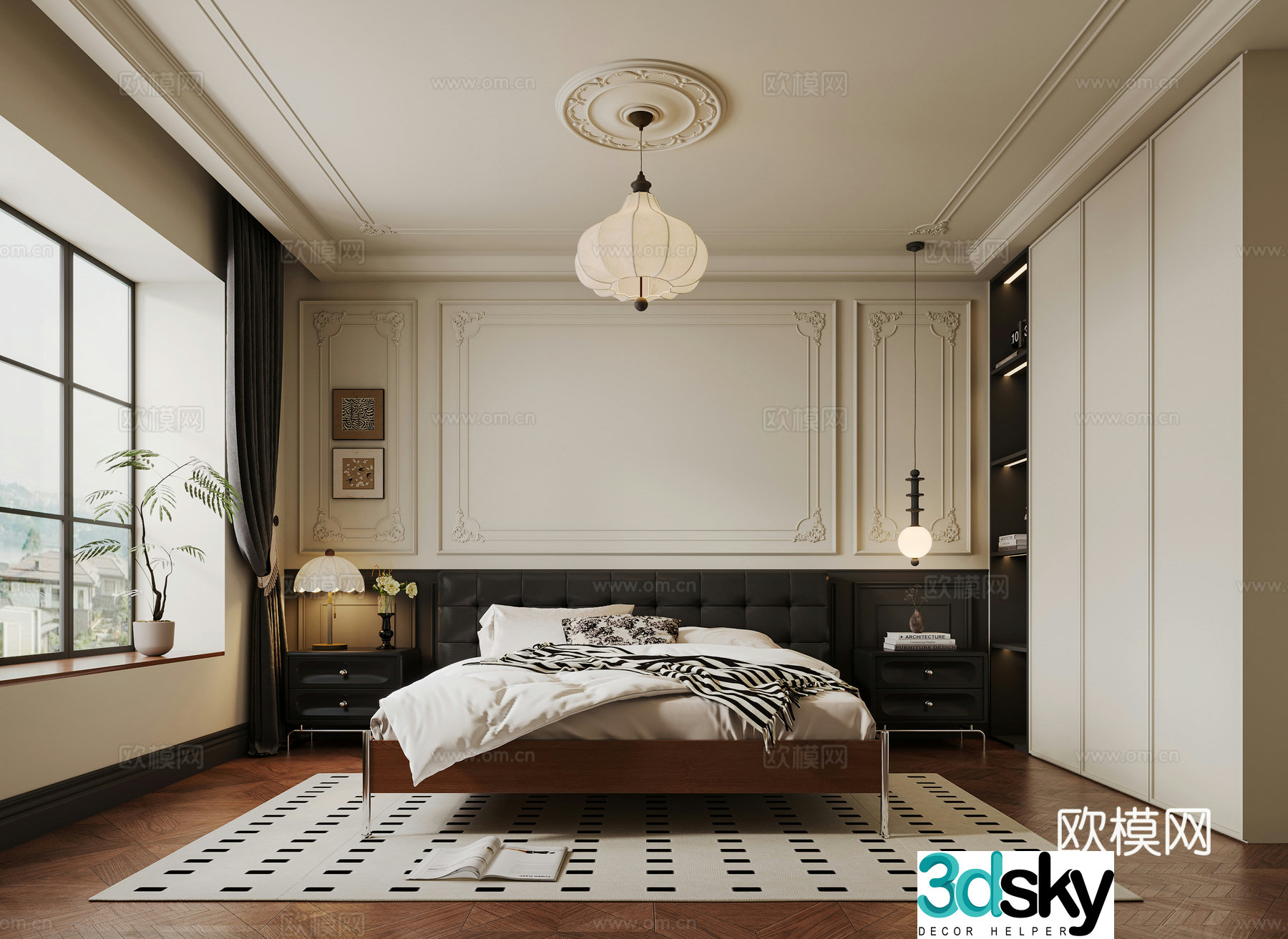 French medieval bedroom 3d model