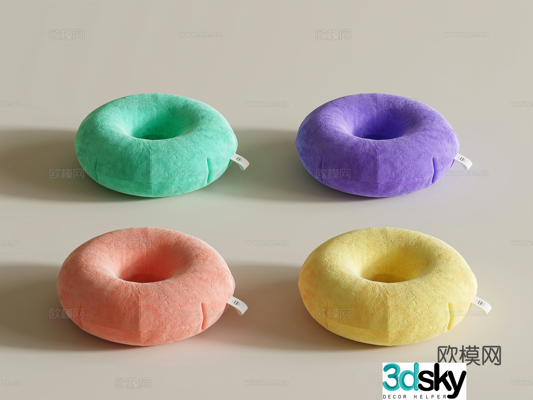 Sofa pillow round pillow toy pillow 3D model