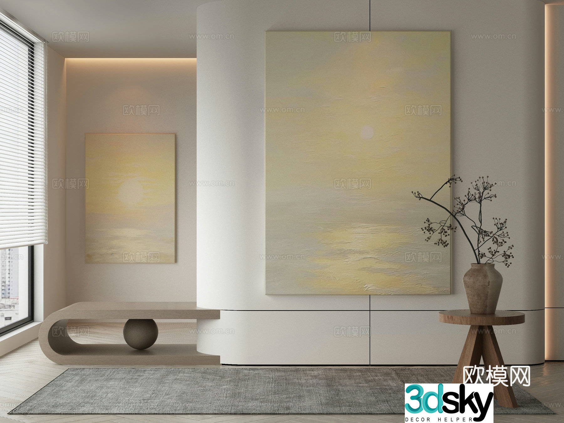 Wasabi hanging painting oil painting 3d model