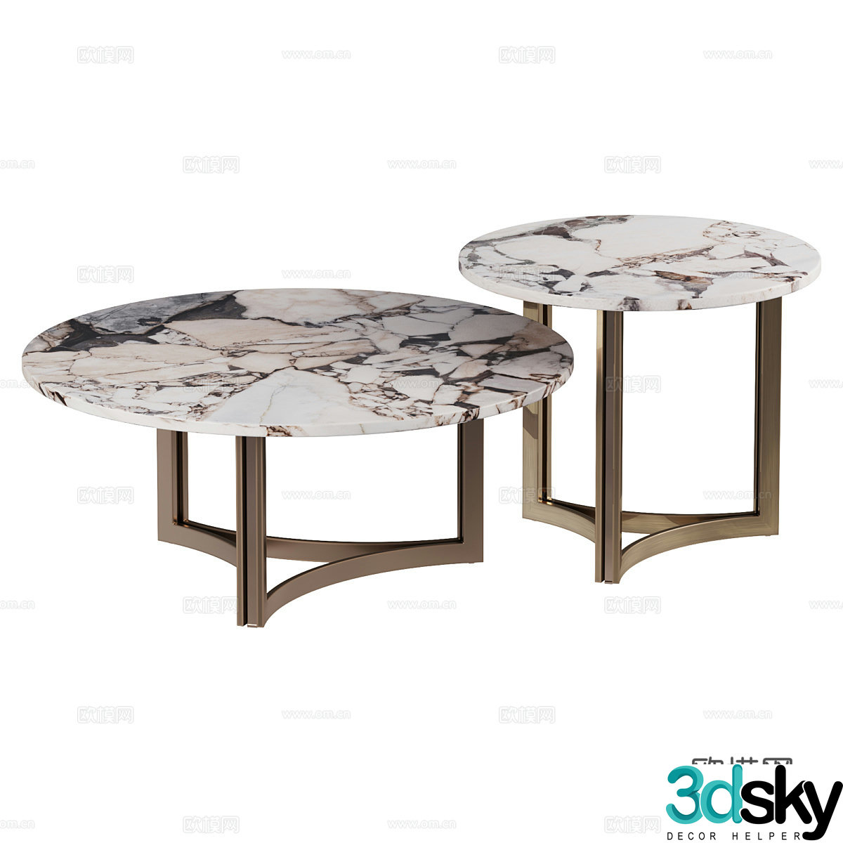 Modern light luxury marble coffee table 3D model