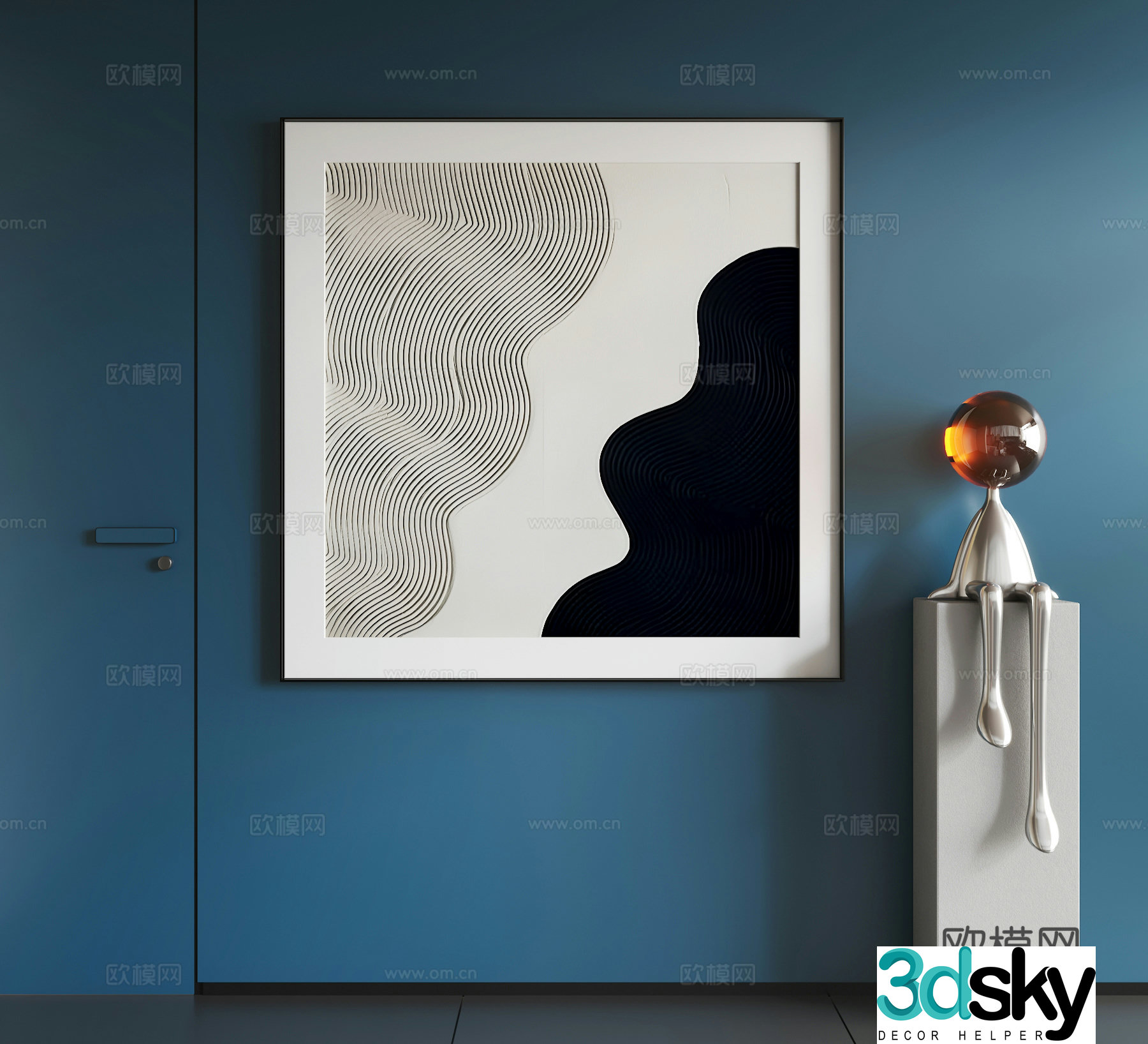 Modern abstract hanging paintings Modern minimalist hanging paintings Modern light luxury hanging paintings Modern Italian hanging paintings 3D model