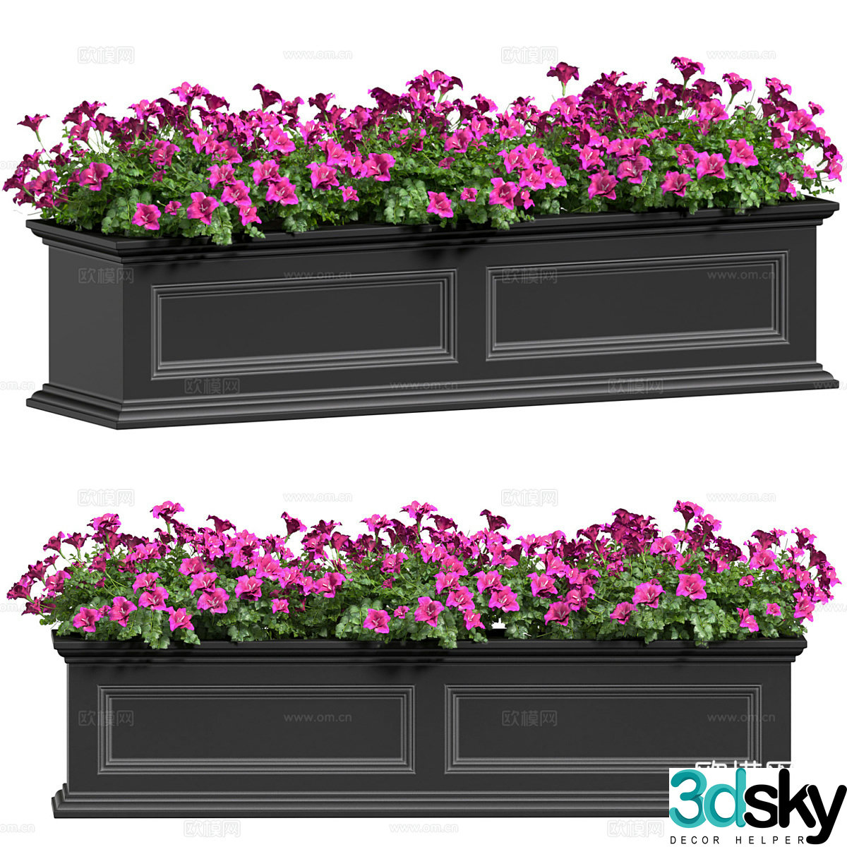 Outdoor windowsill flower box plant hanging flower pot basket suitable for plants with flowers Flower pot flower pot flower slot window sill 3D model
