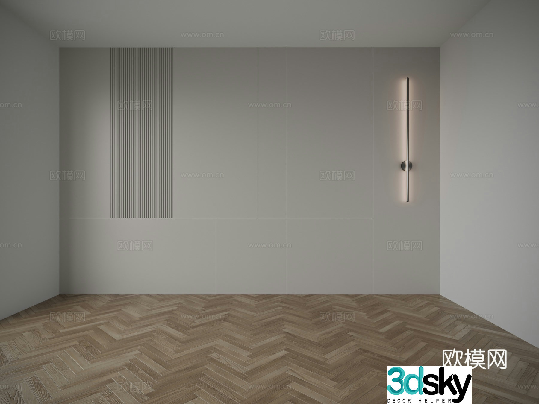 Modern bedside background wall 3d model
