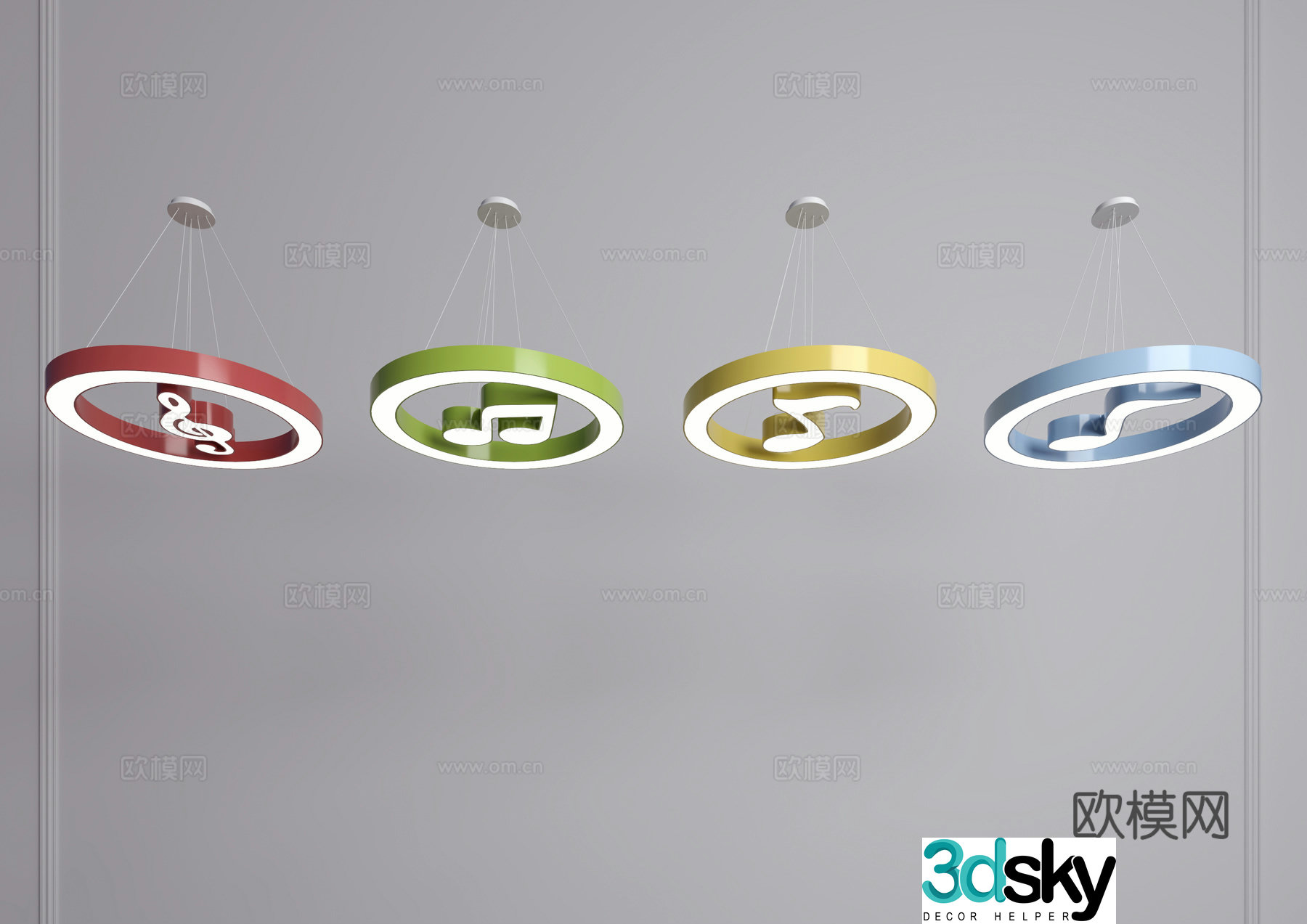 Modern Chandeliers Special-shaped Chandeliers Kindergarten Chandeliers Children’s Chandeliers Music Classroom Music Note Chandeliers 3D Model