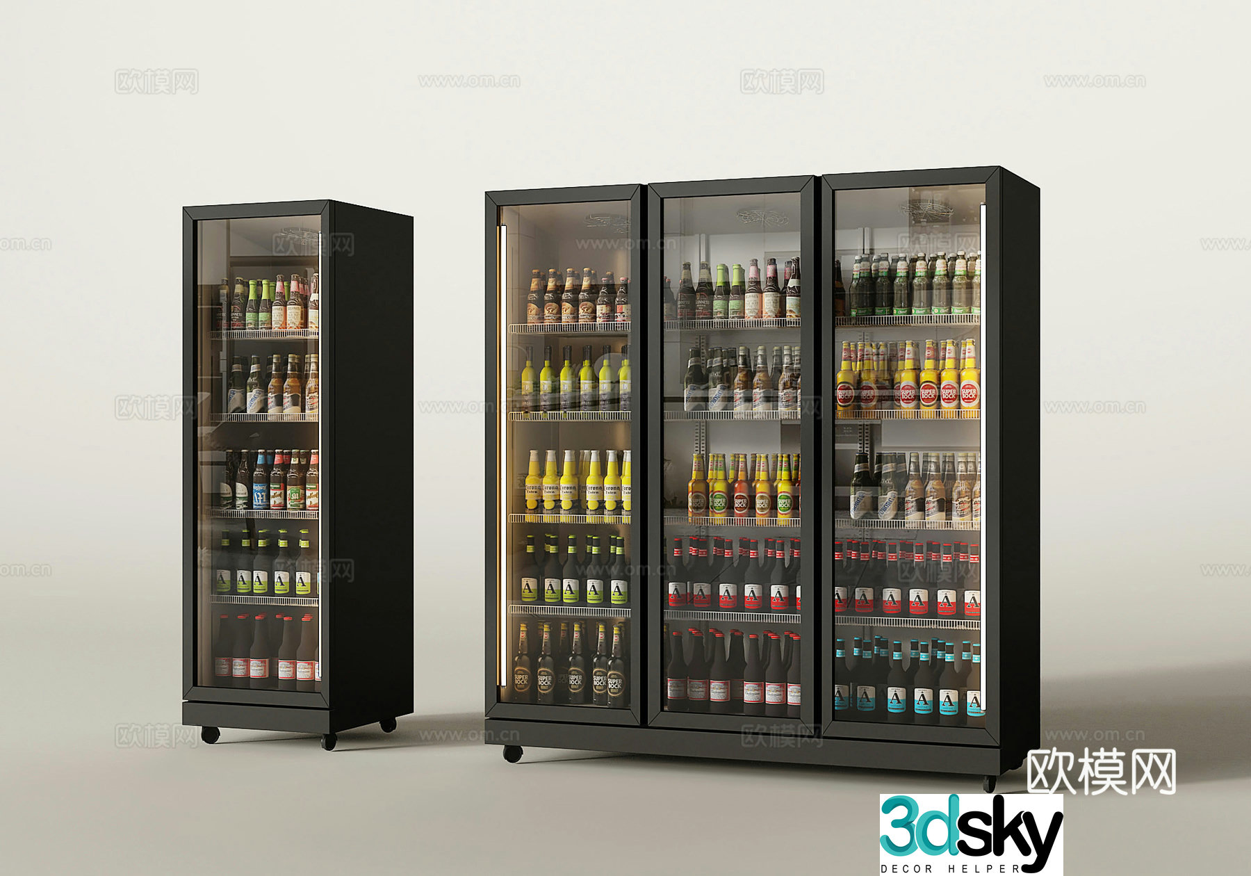 Modern freezer freezer display cabinet 3d model