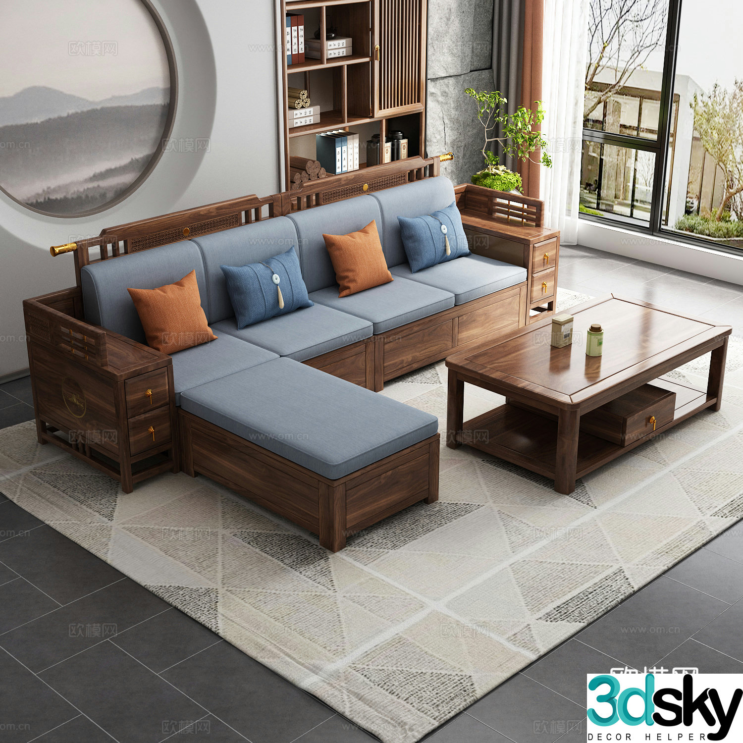 Nude Concubine Multi-person Sofa 3D Model