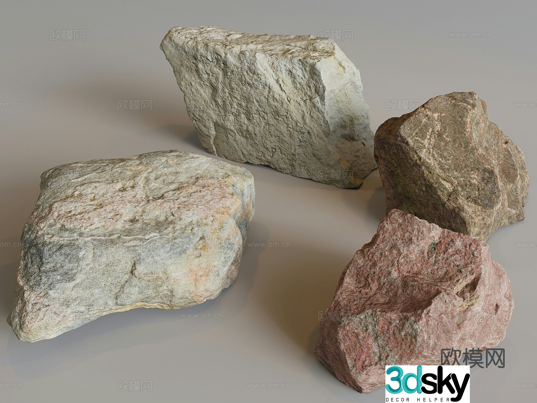 Garden stone landscape stone rock rock rock landscaping landscape sketch 3d model