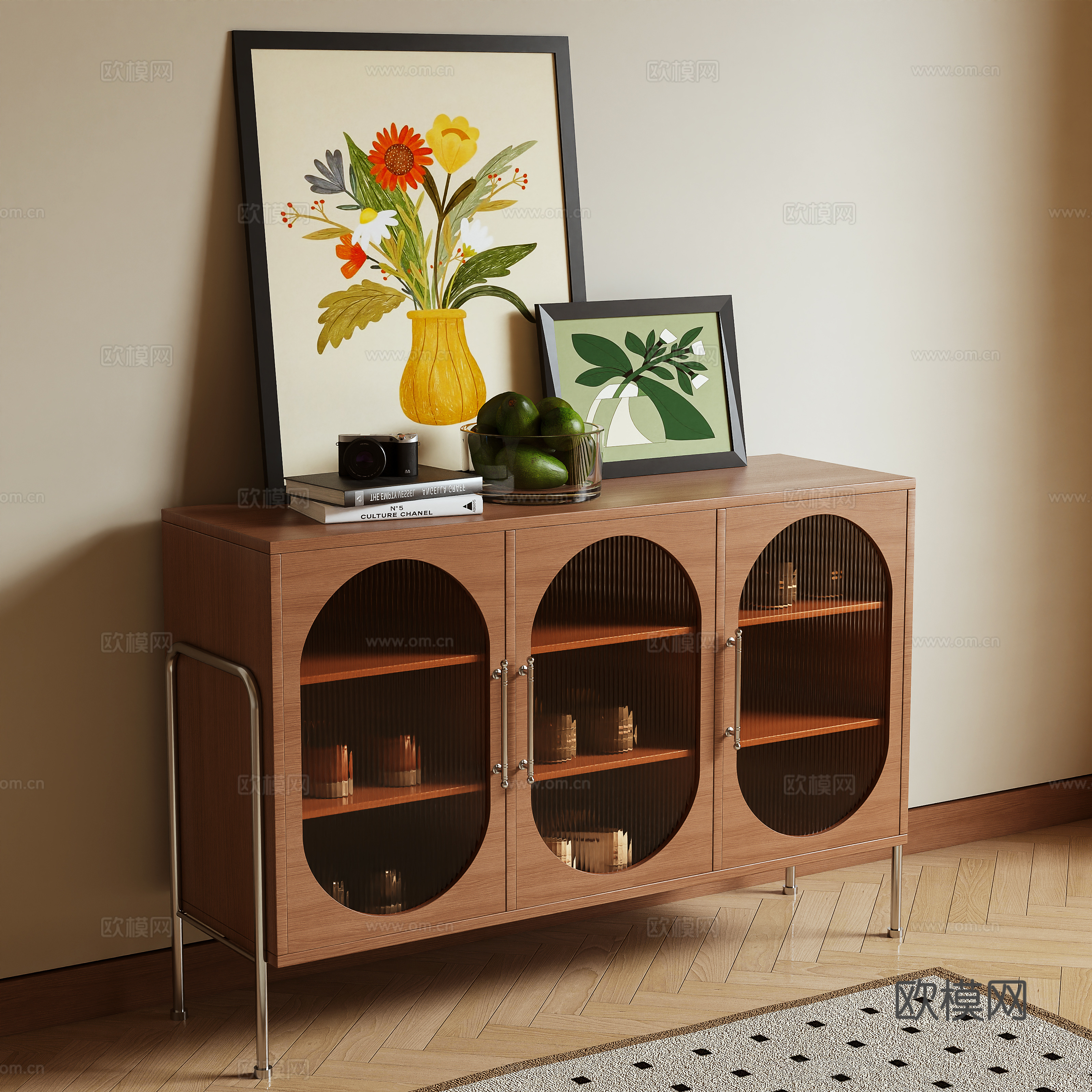Log wind shoe cabinet 3d model