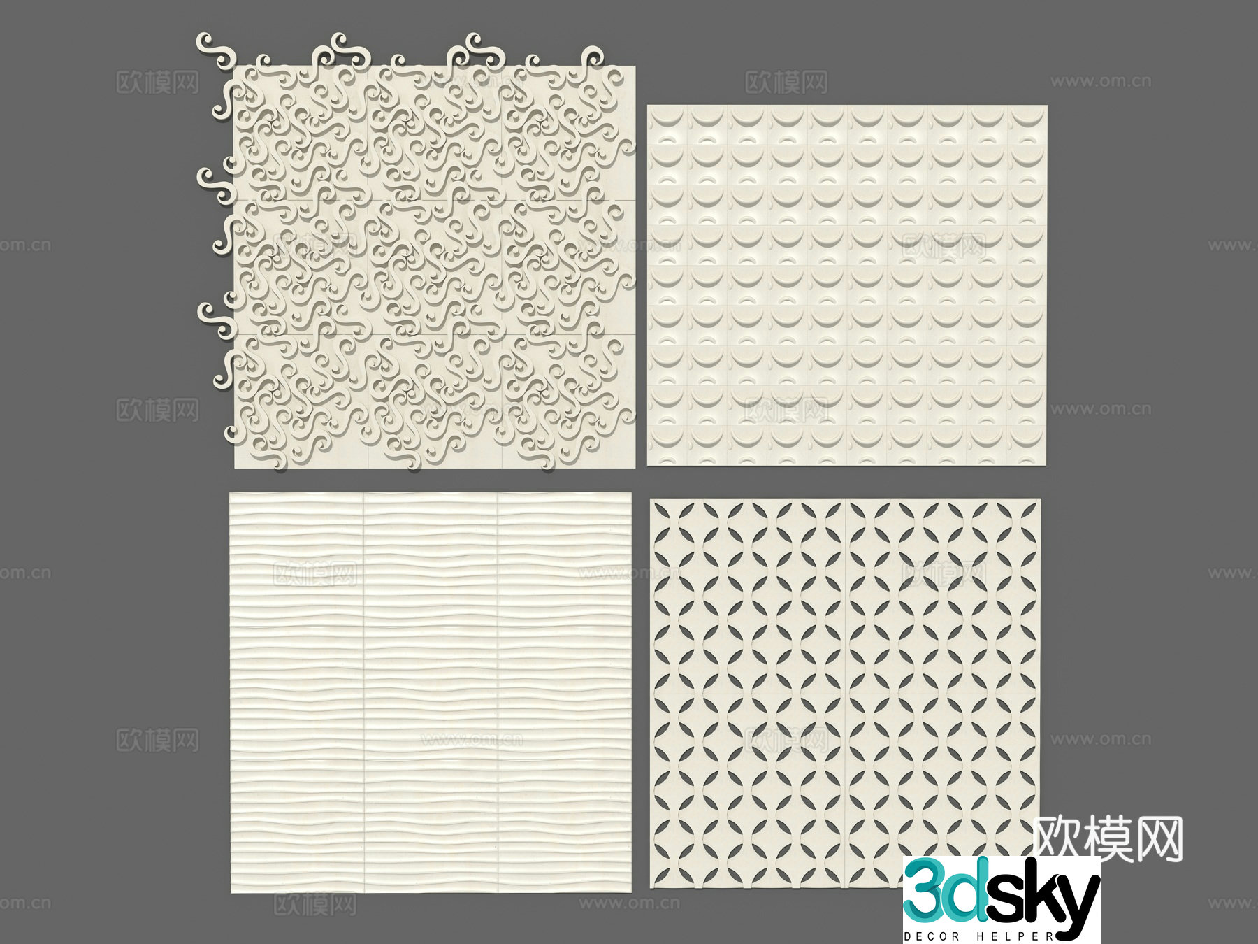 Modern interior European style stone metal stone slab marble three-dimensional wall wall wall trim metal 3d model