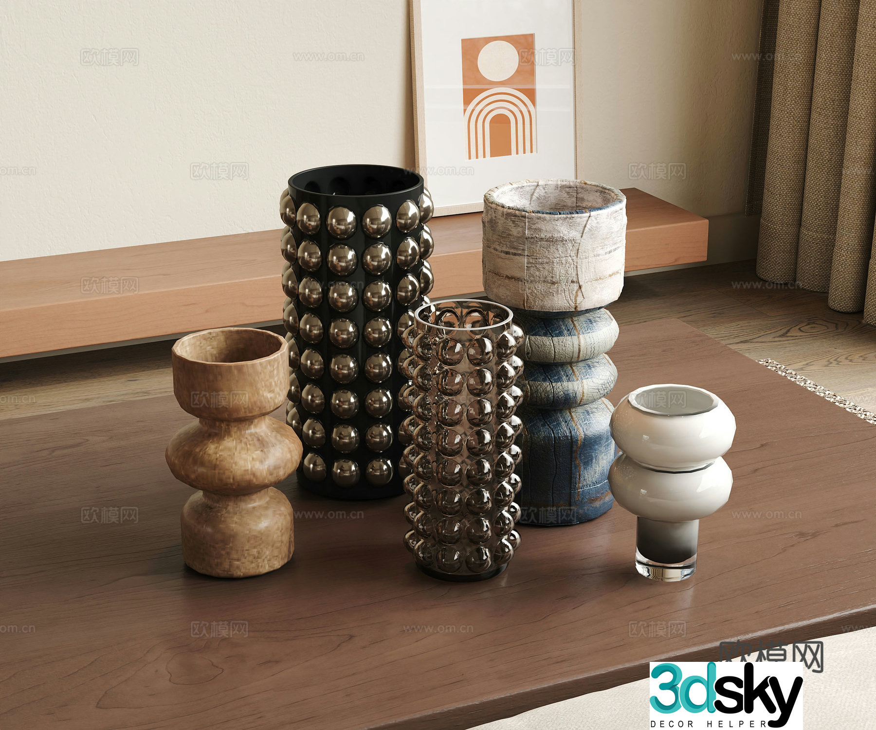 Modern medieval ornament combination 3D model