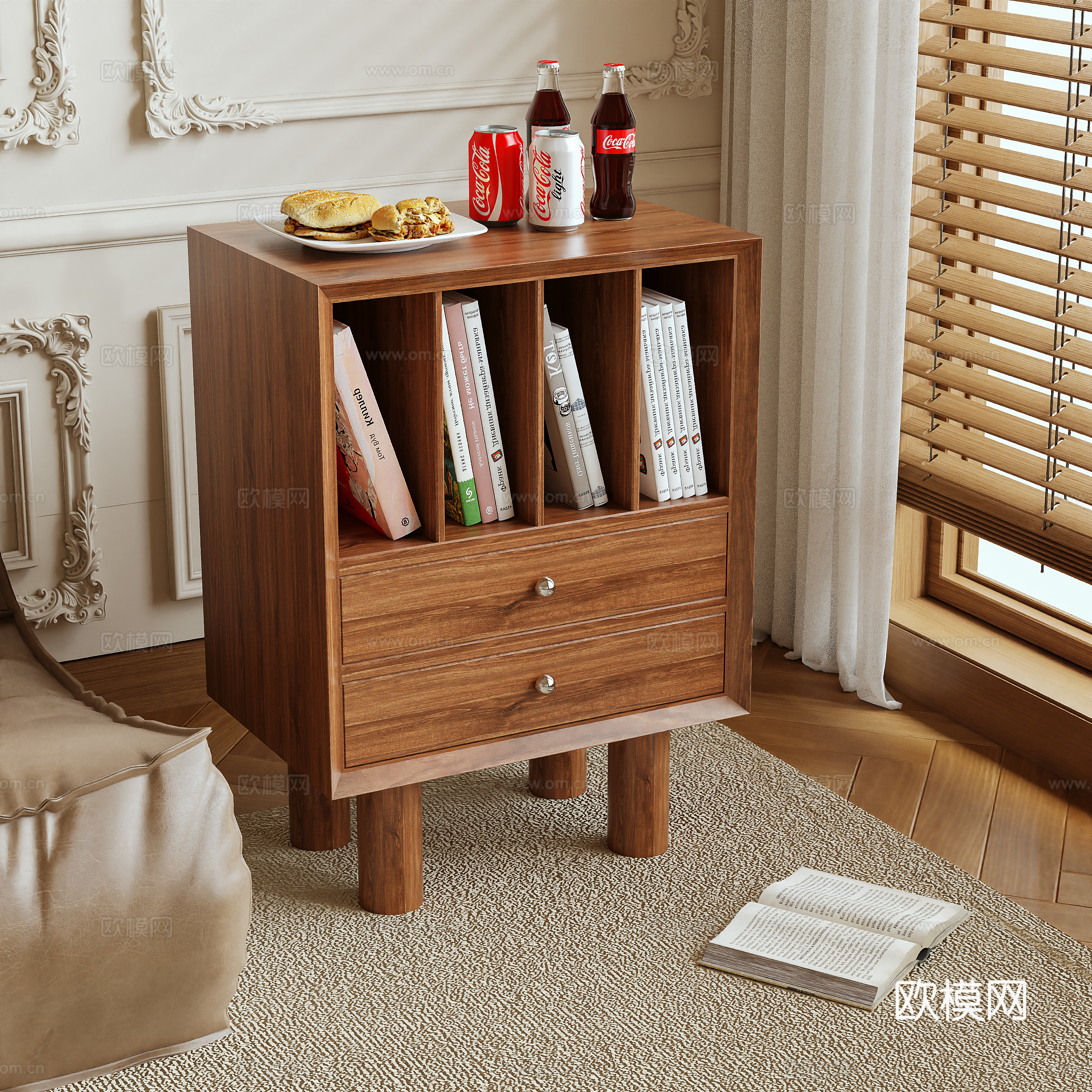 Log wind side table 3D model