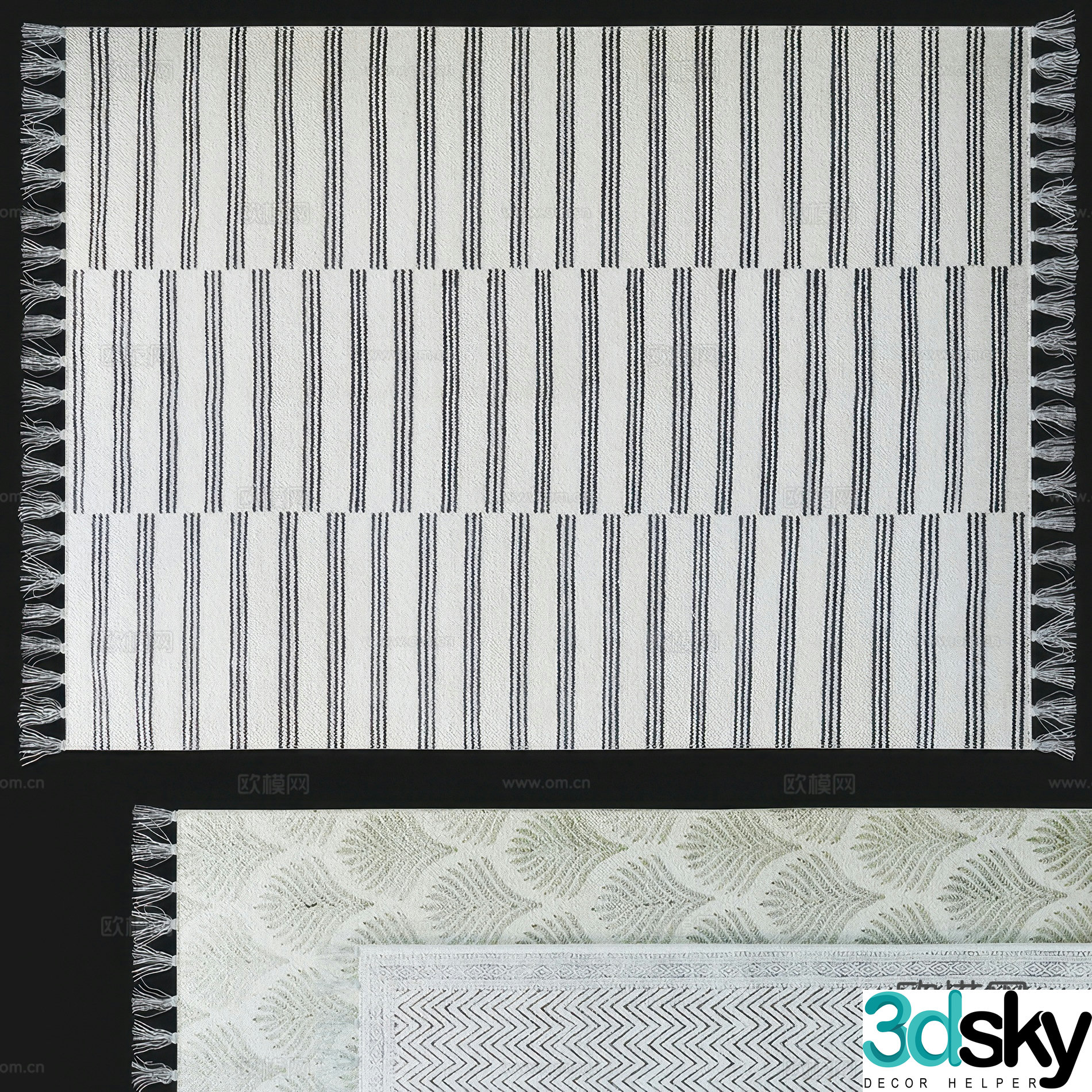 New Chinese style Wasabi fabric carpet 3D model