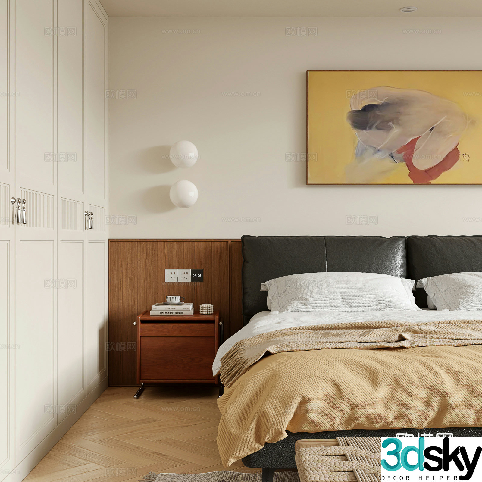 Modern Bauhaus bedroom 3d model