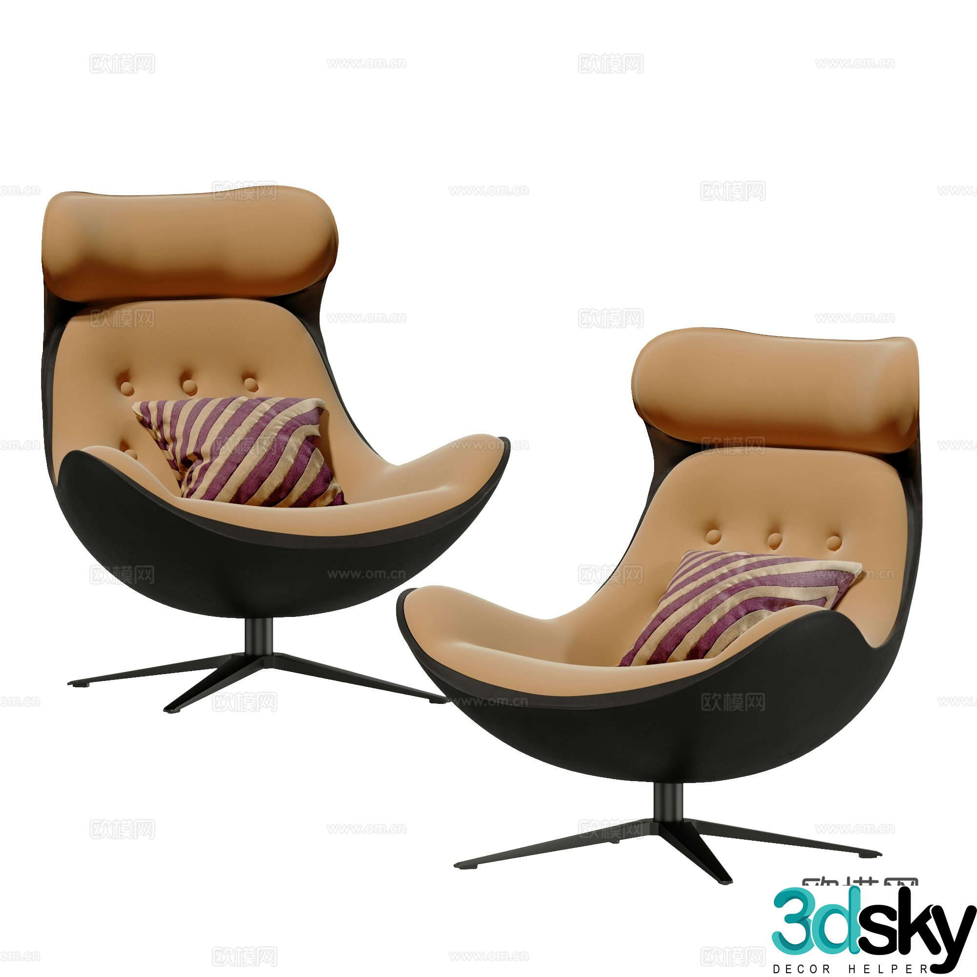 Modern casual lounge chair 3d model