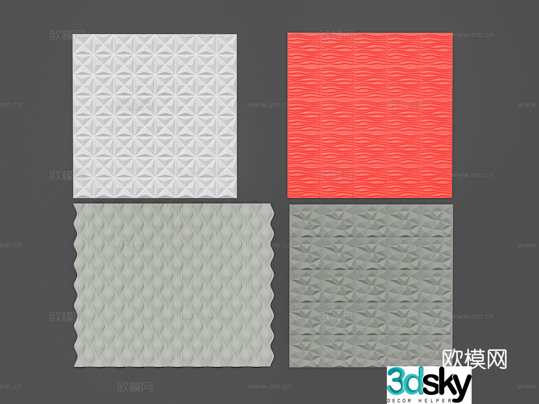 Modern interior European style stone metal stone slab marble three-dimensional wall wall wall trim metal 3d model