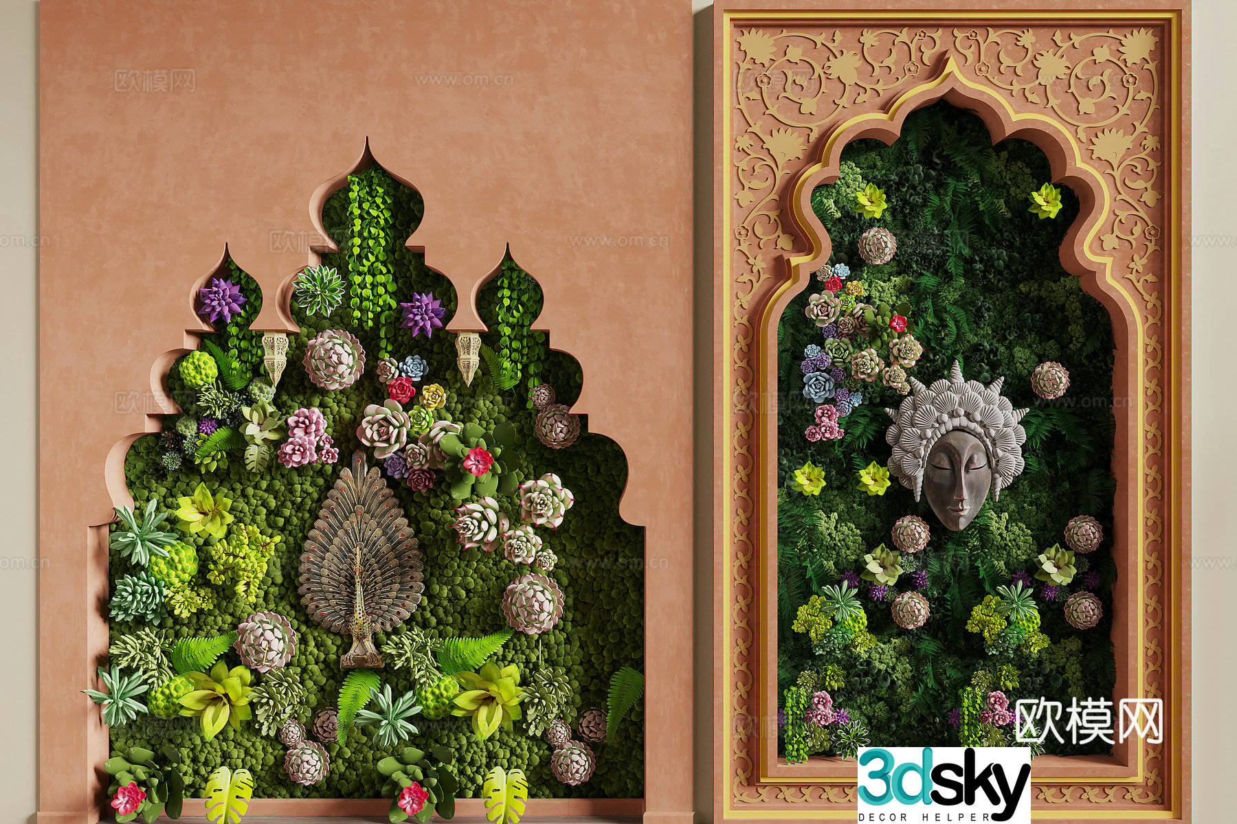 Southeast Asian plant wall 3d model