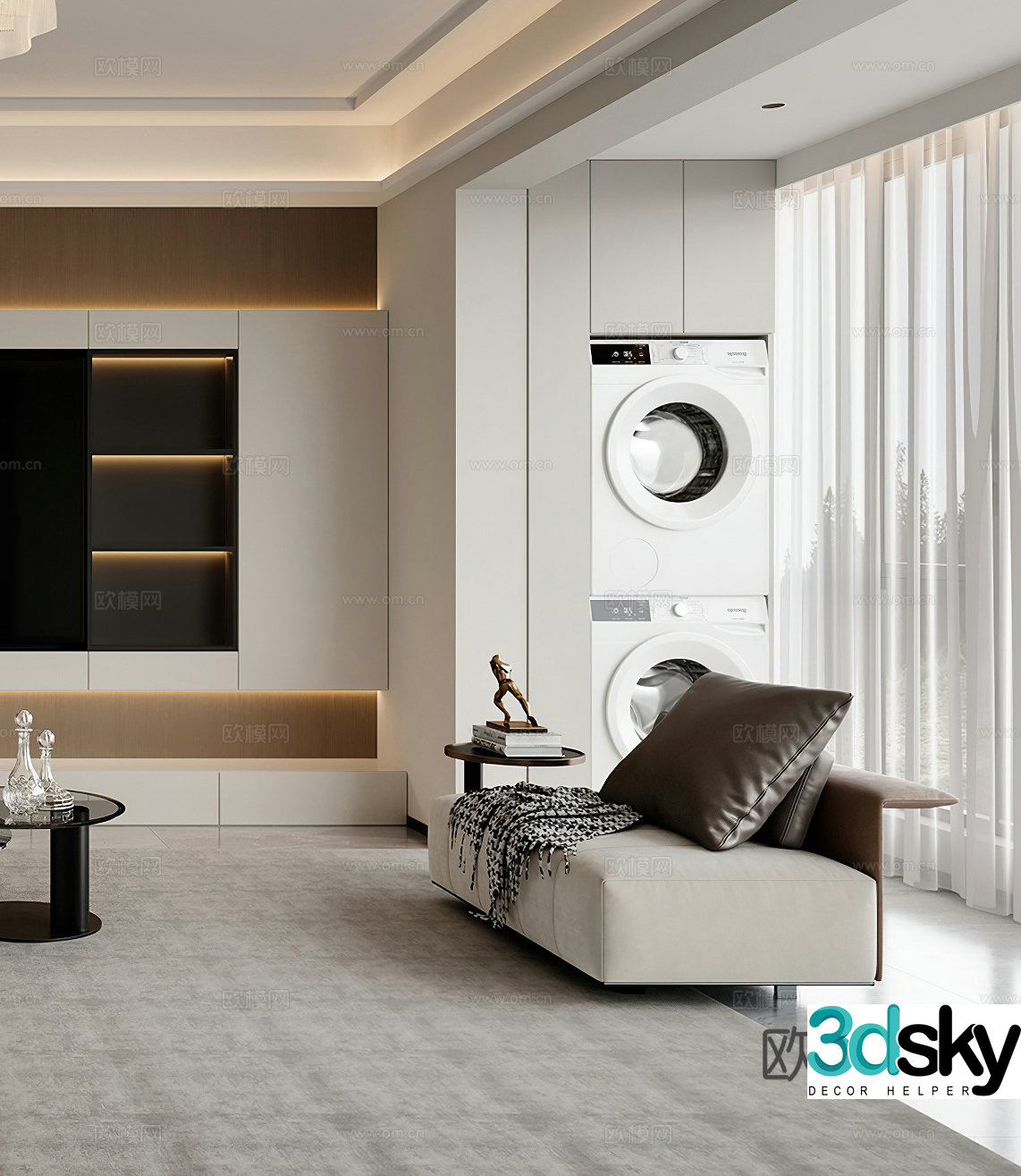 Modern casual sofa leisure chair single chair washing machine single sofa double sofa 3d model