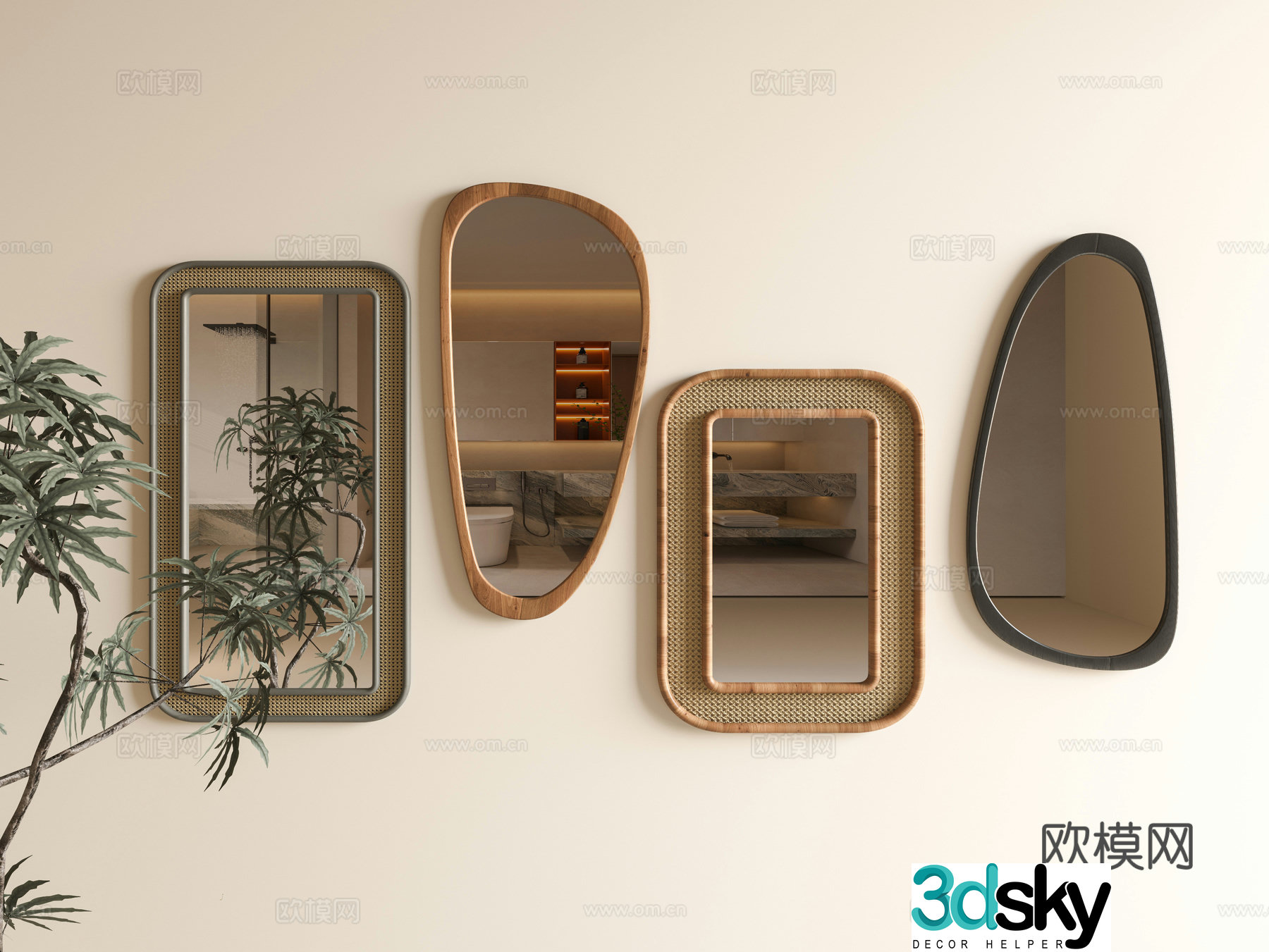 Middle Ages wasabi mirror Middle Ages wasabi goose mirror Middle Ages wasabi mirror Bathroom mirror 3D model