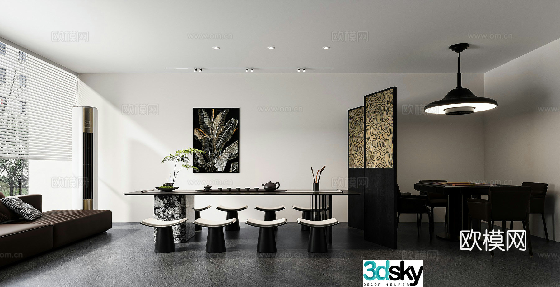 Modern tea room 3d model