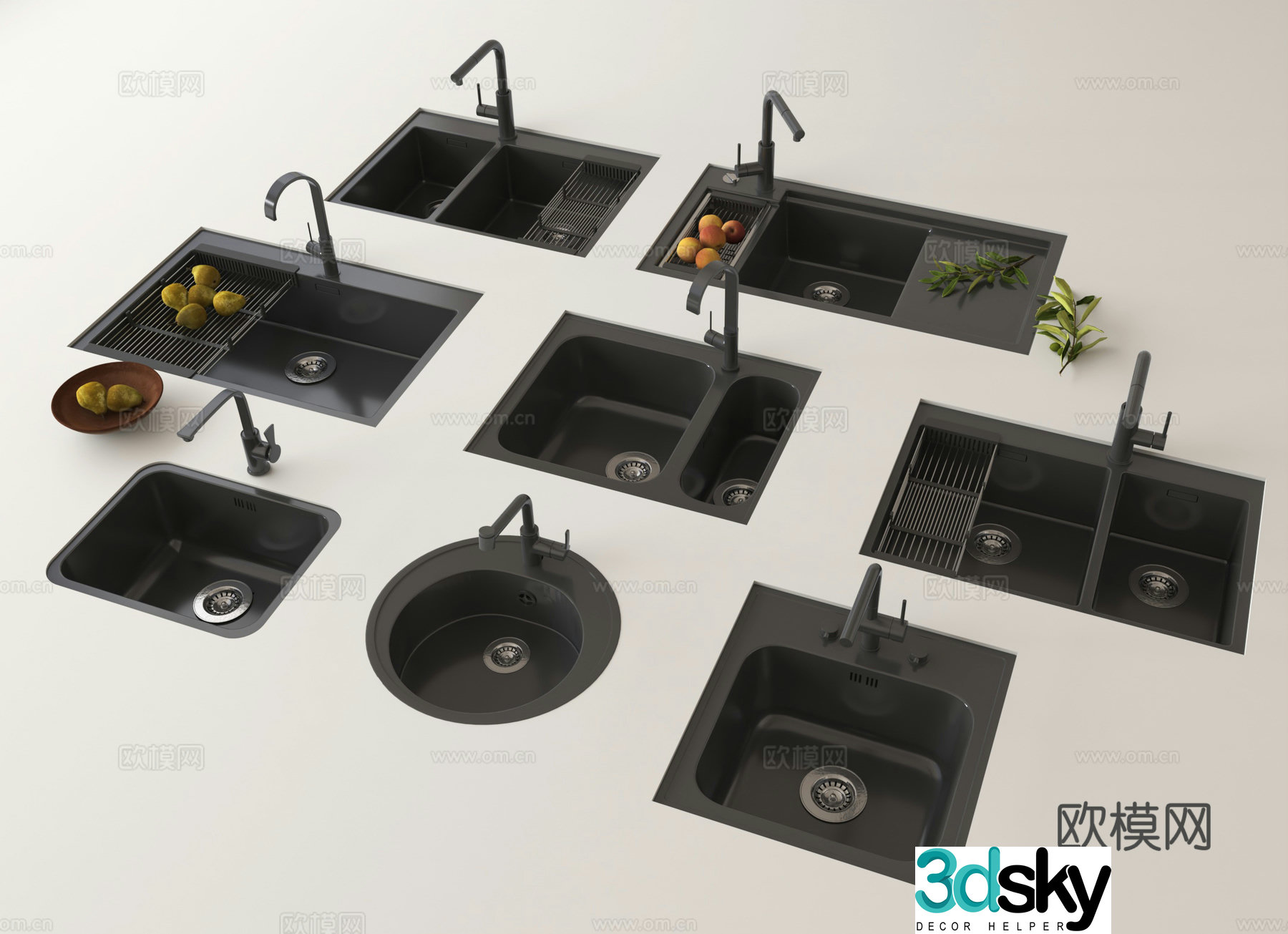 Washing basin dishwasher 3D model