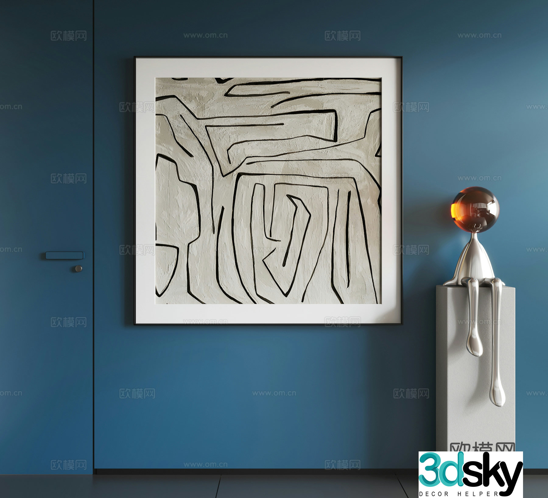 Modern abstract hanging paintings Modern minimalist hanging paintings Modern light luxury hanging paintings Modern Italian hanging paintings 3D model