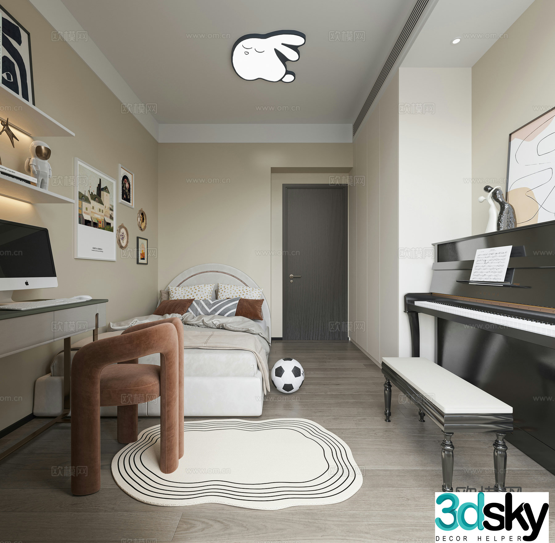 Modern children’s room 3d model