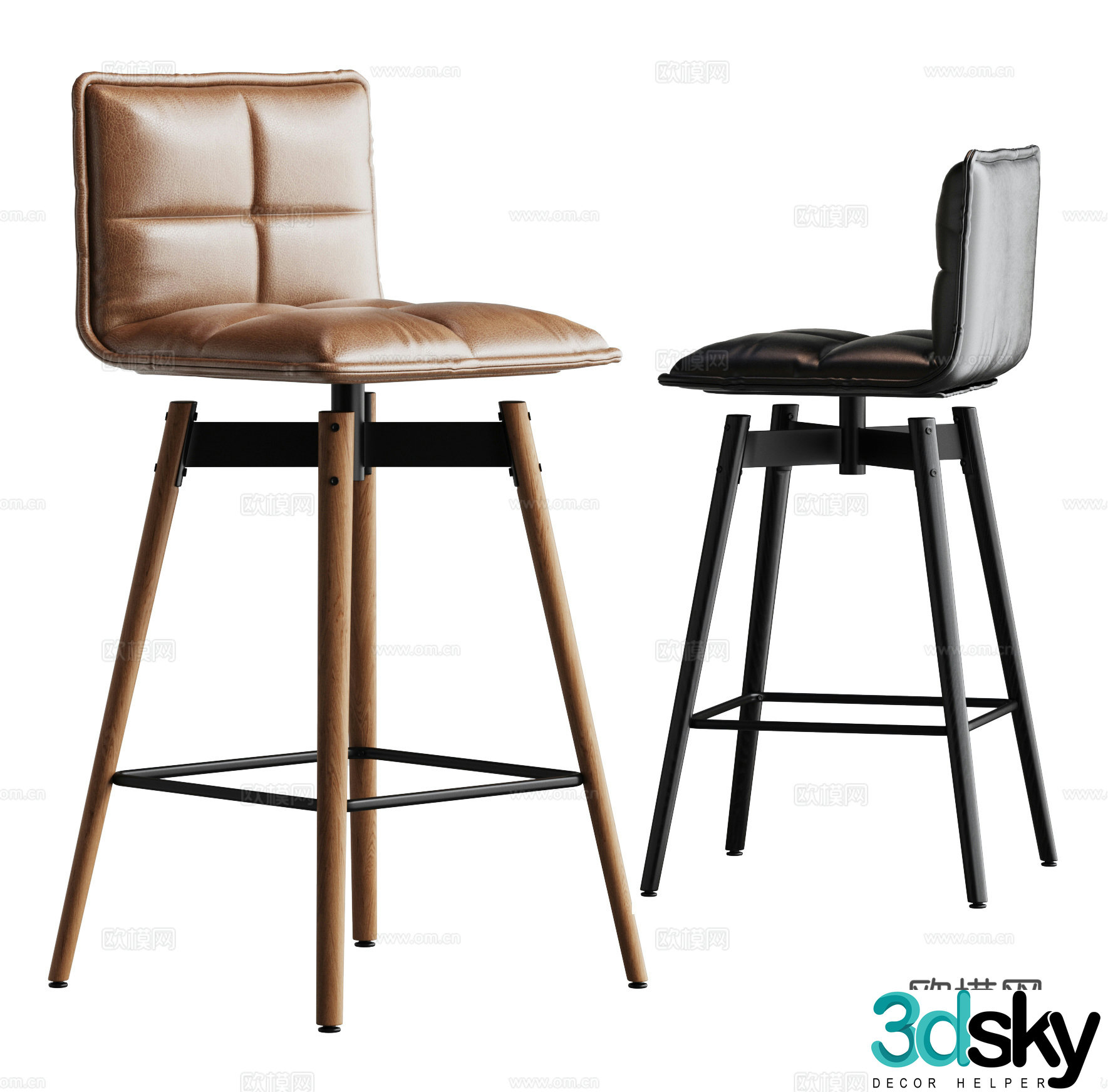 Modern bar chair 3d model