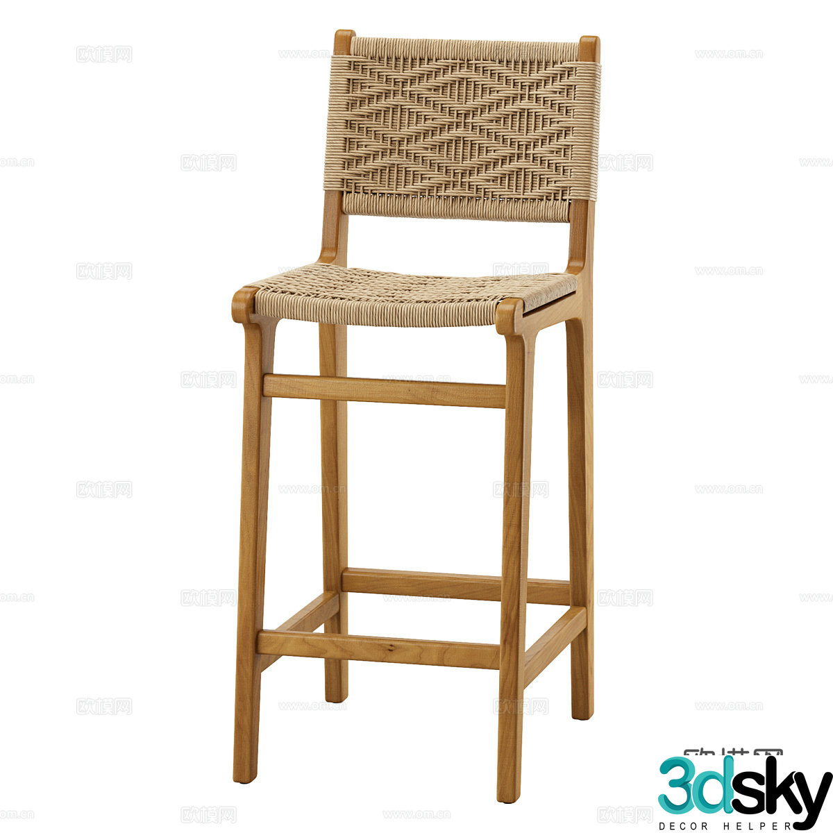 Nordic simple bar stool bar chair simple bar stool bar stool 3D model