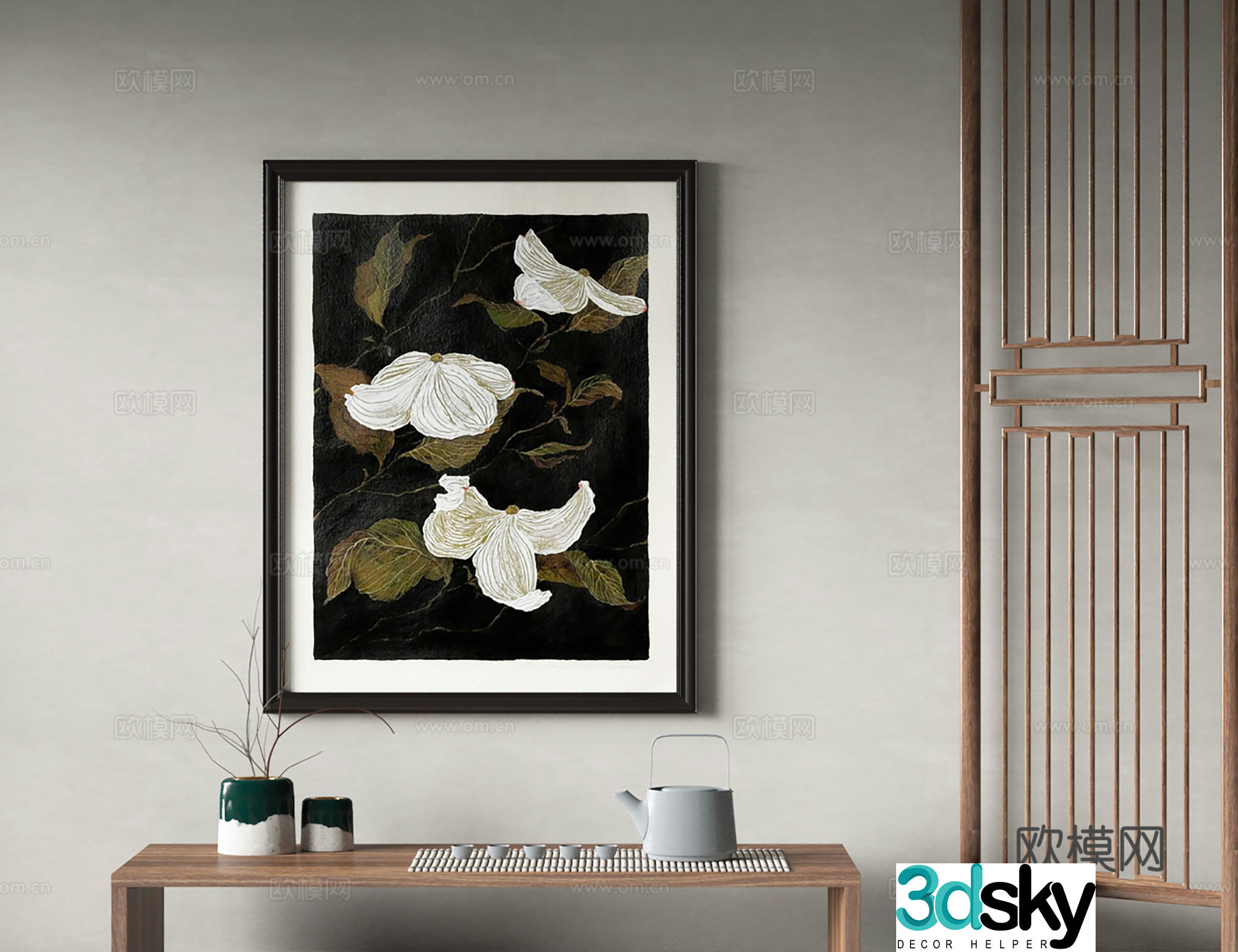 3D model of medieval style decorative painting