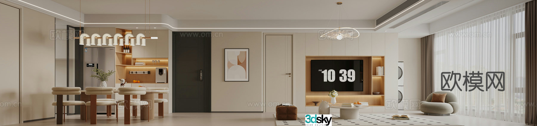 Modern style 3d model