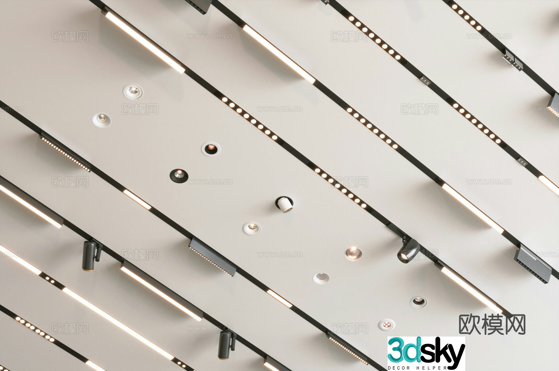 Modern magnetic light track light 3d model