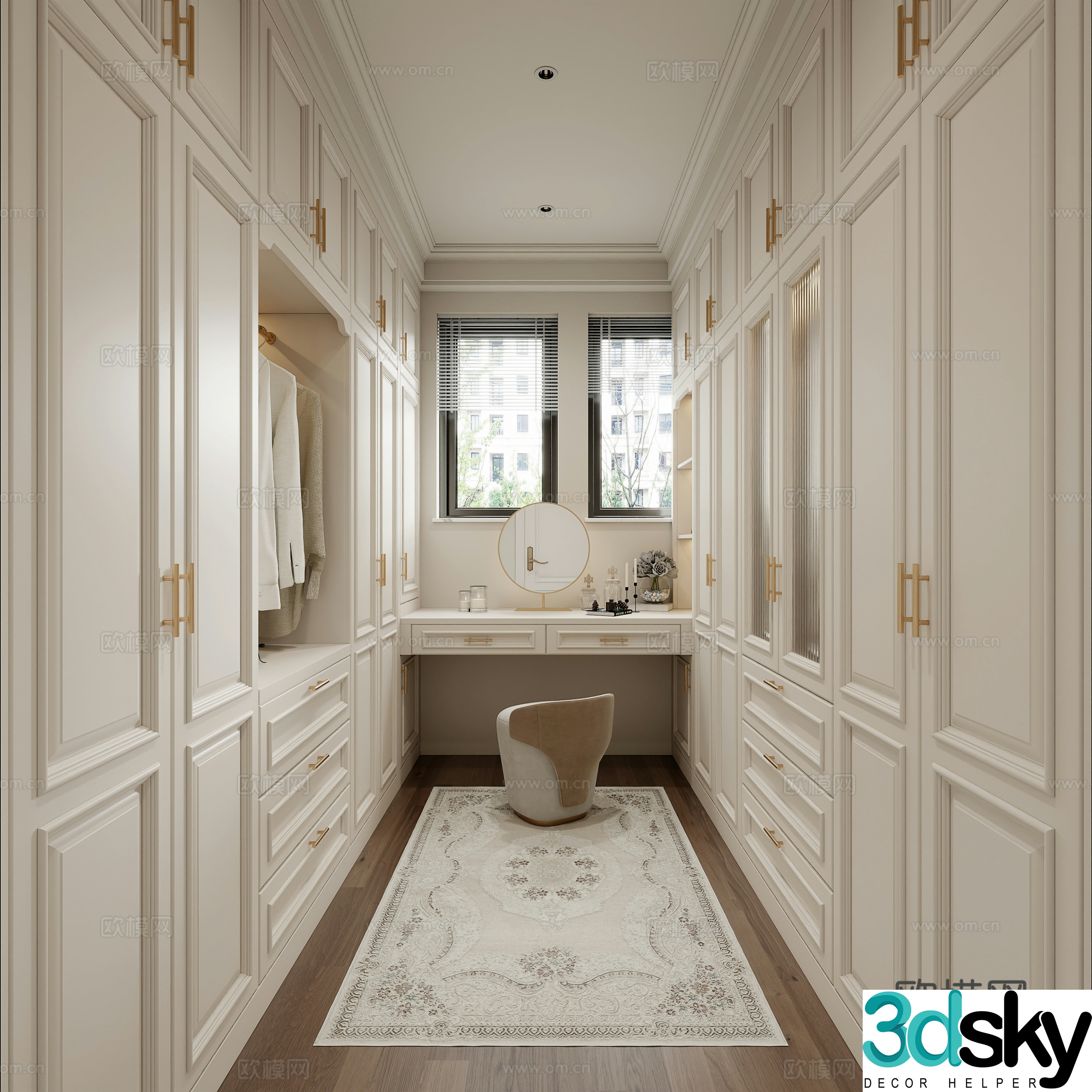 French wardrobe French wardrobe Clothes vanity wardrobe vanity 3D model