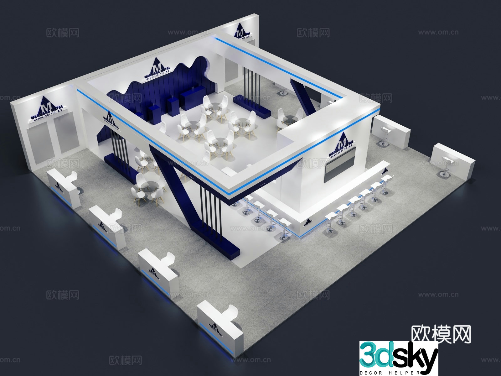 Modern Exhibition Show Booth 3D Model