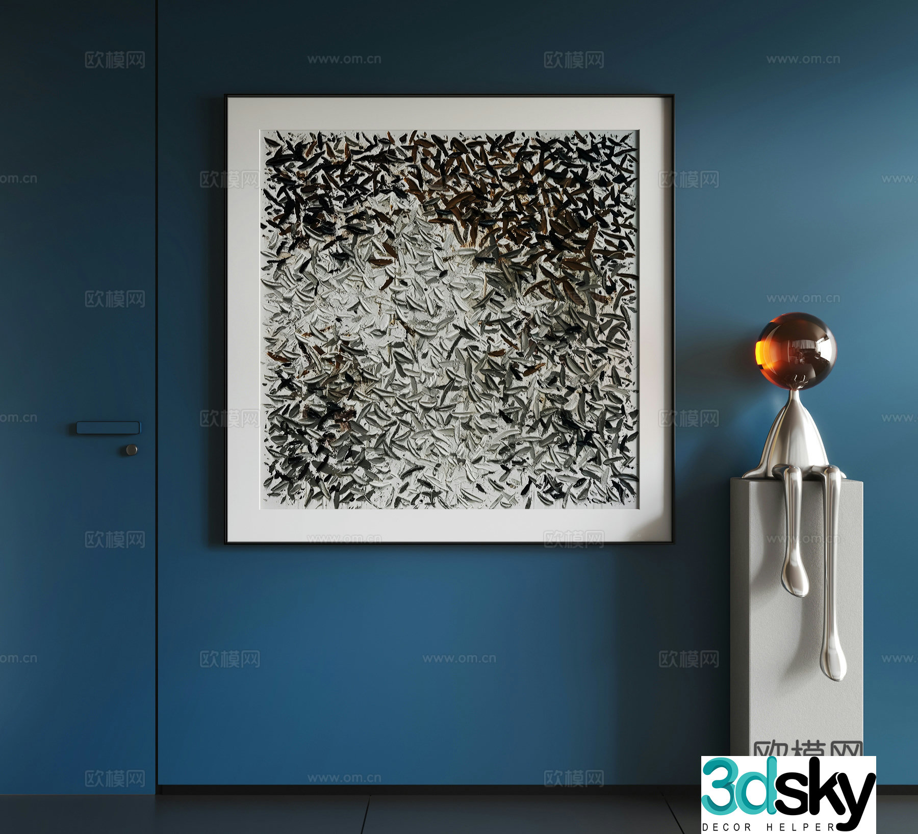 Modern abstract hanging paintings Modern minimalist hanging paintings Modern light luxury hanging paintings Modern Italian hanging paintings 3D model