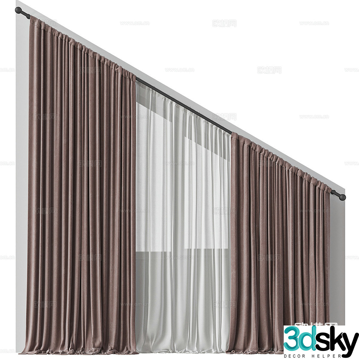 Loft bevel curtain 3d model