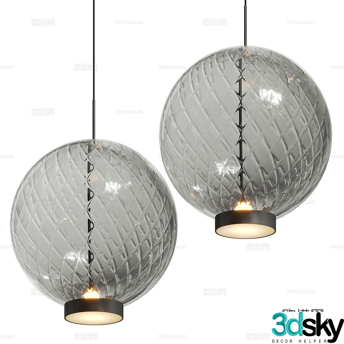 Modern minimalist Cattelan Italia Ohay chandelier 3d model