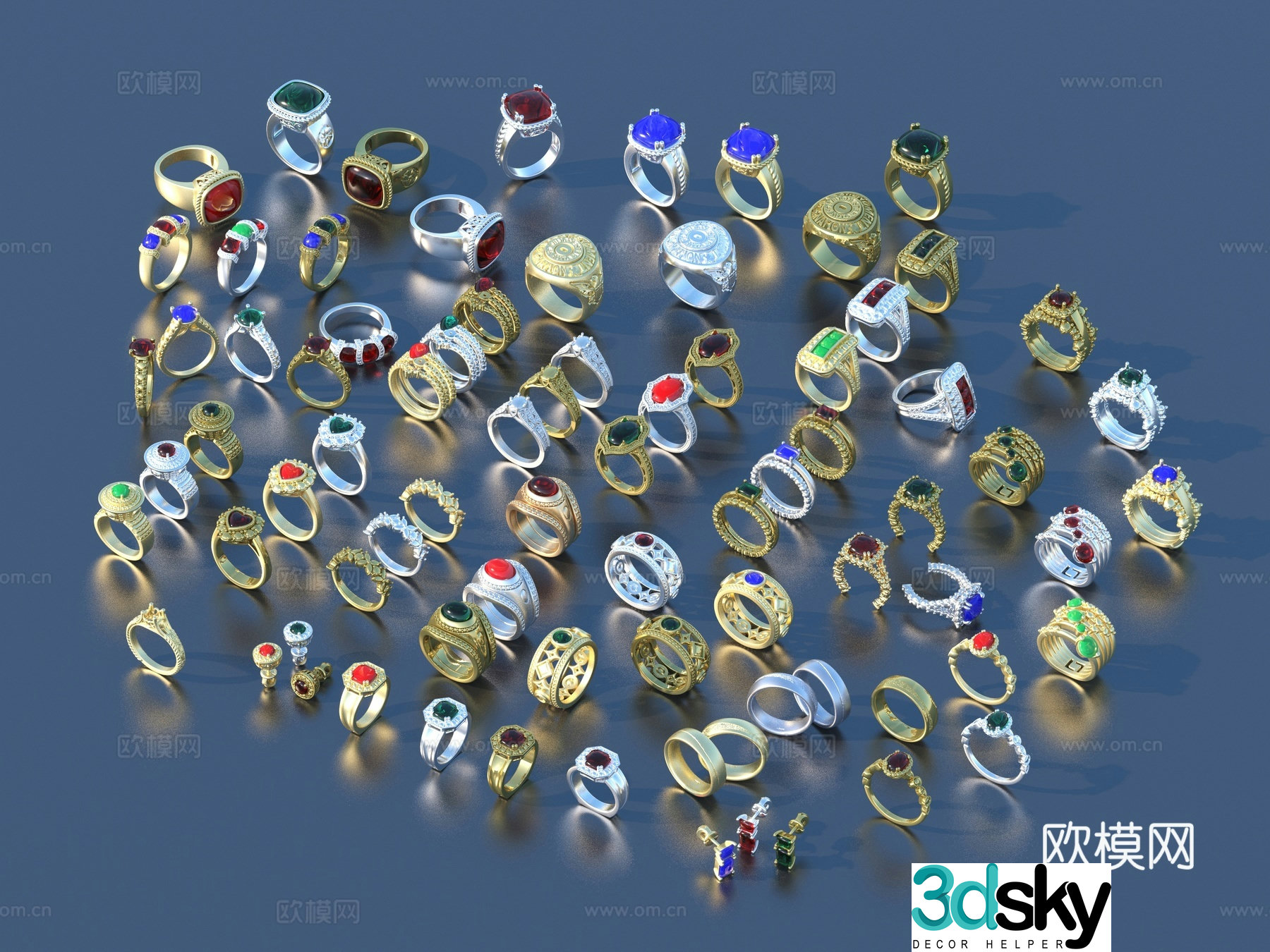Ring Diamond Ring Gem Ring Gold Ring Silver Ring Jewelry 3D Model