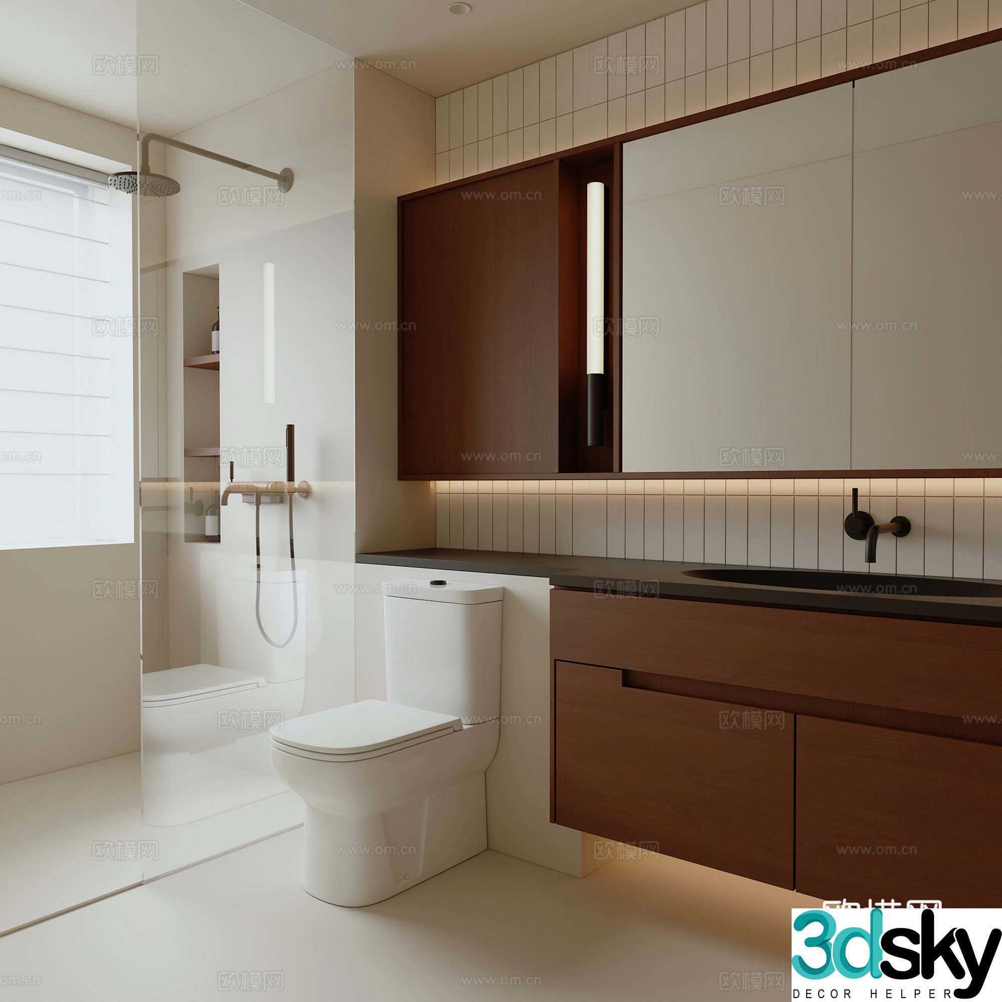 Modern medieval bathroom 3d model