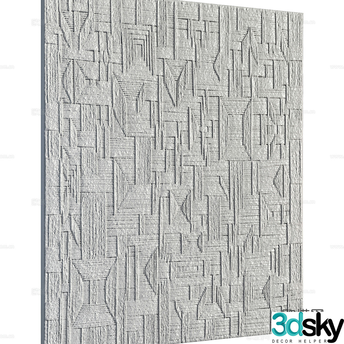 New Chinese style Wasabi Bas-relief gypsum hanging board 3D model