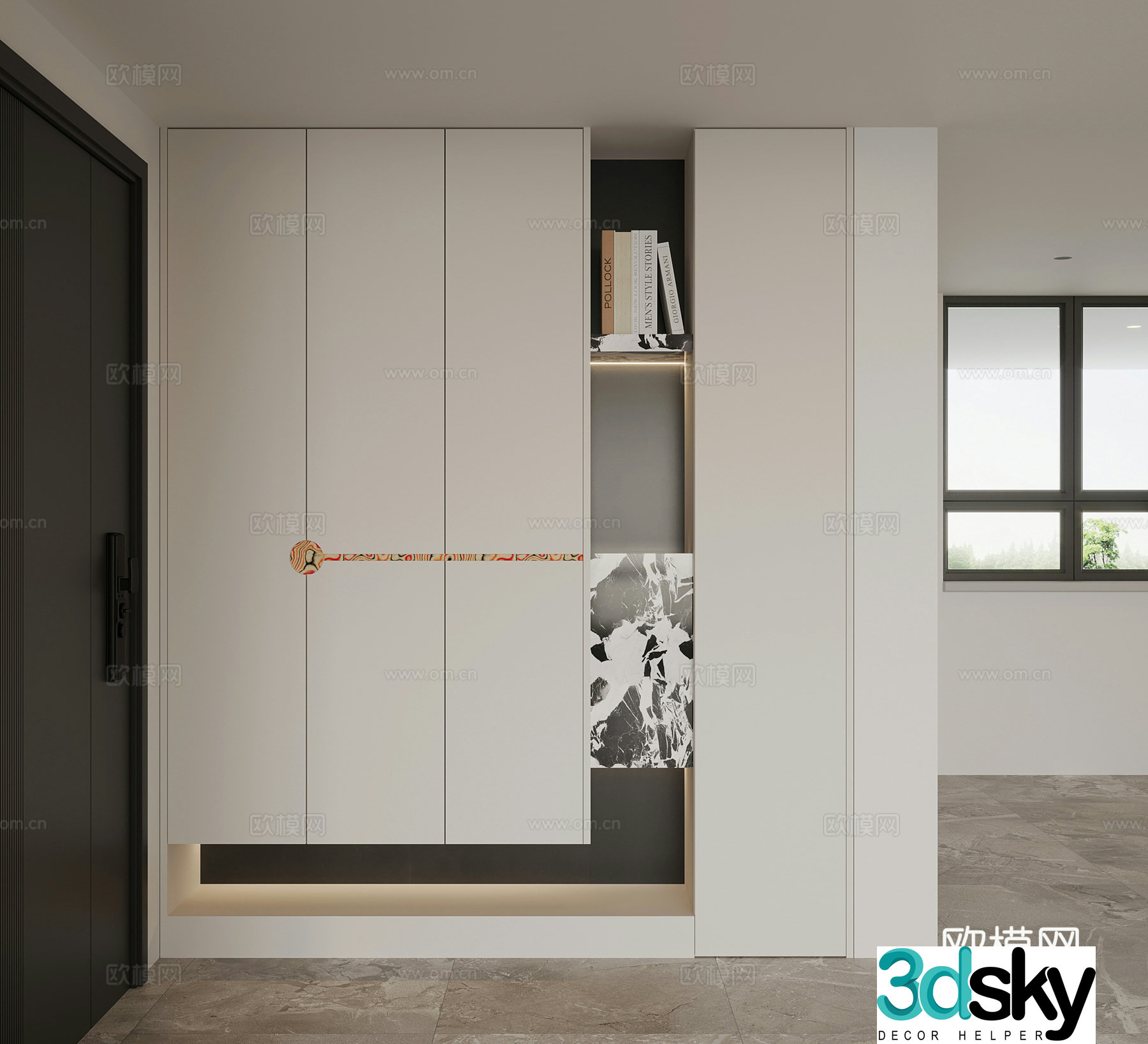 Modern minimalist shoe cabinet entrance shoe cabinet 3D model