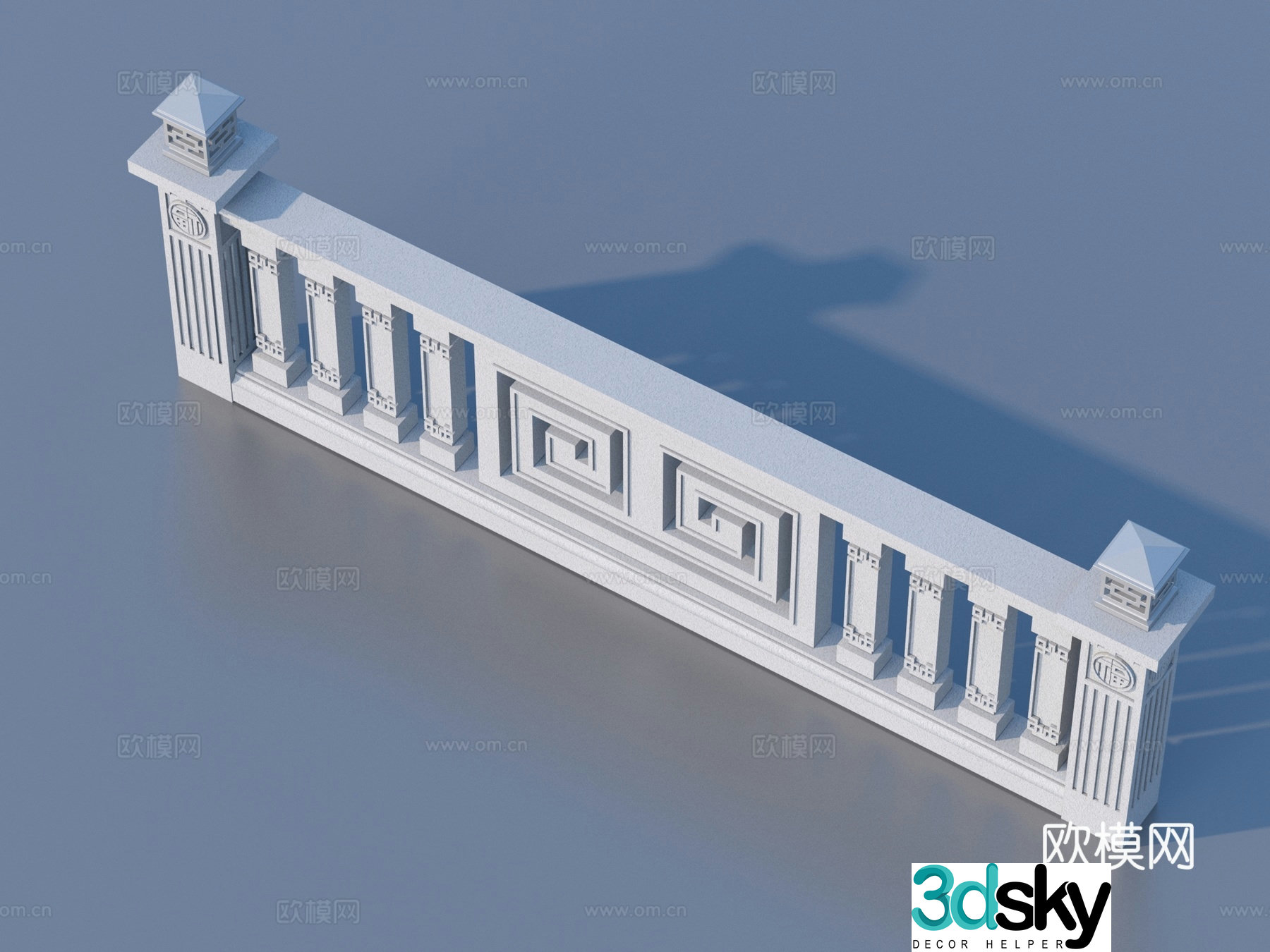 Fence Guardrail Railing 3d Model
