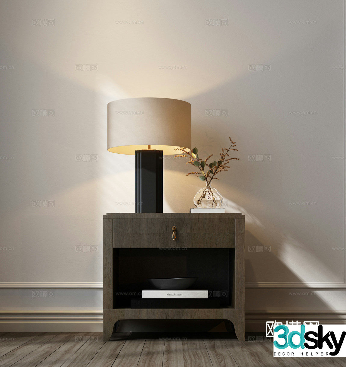 Bedside table American bedside table 3D model