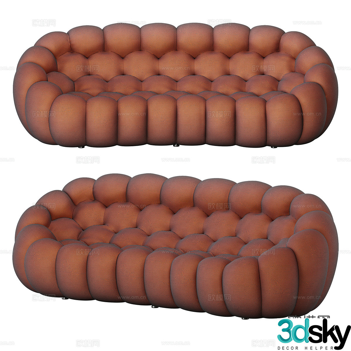 Modern simple double sofa double sofa simple sofa living room sofa pillow 3D model