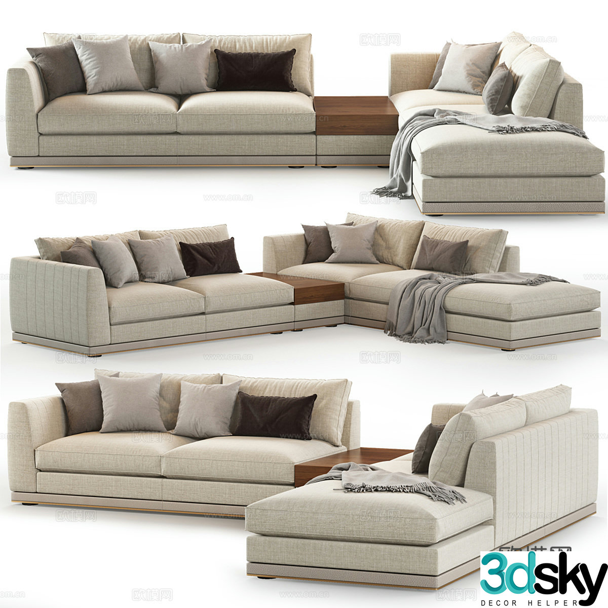 Modern Aster multiplayer fabric sofa 3d model