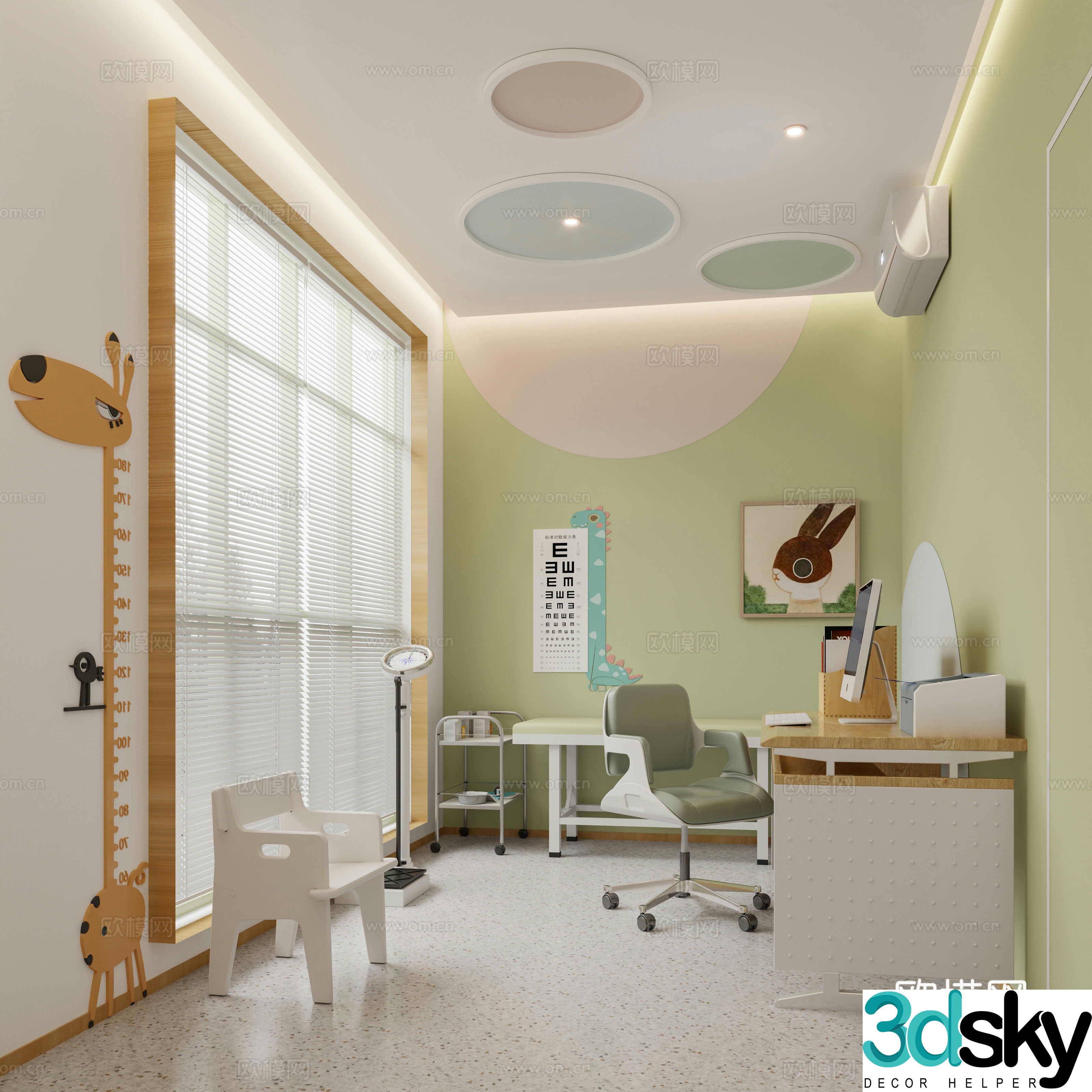 Modern children’s medical clinic 3d model
